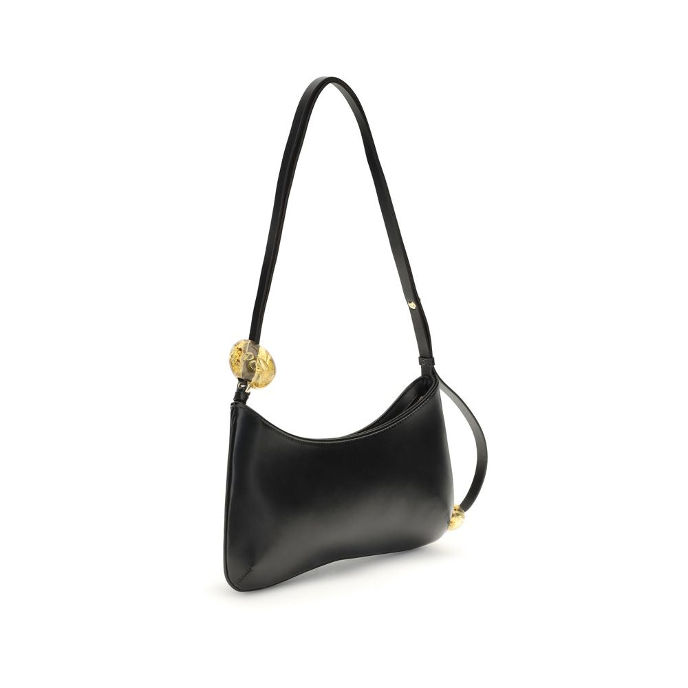 Jacquemus Black Calf Leather Bos Taurus Shoulder Bag Glam Steals