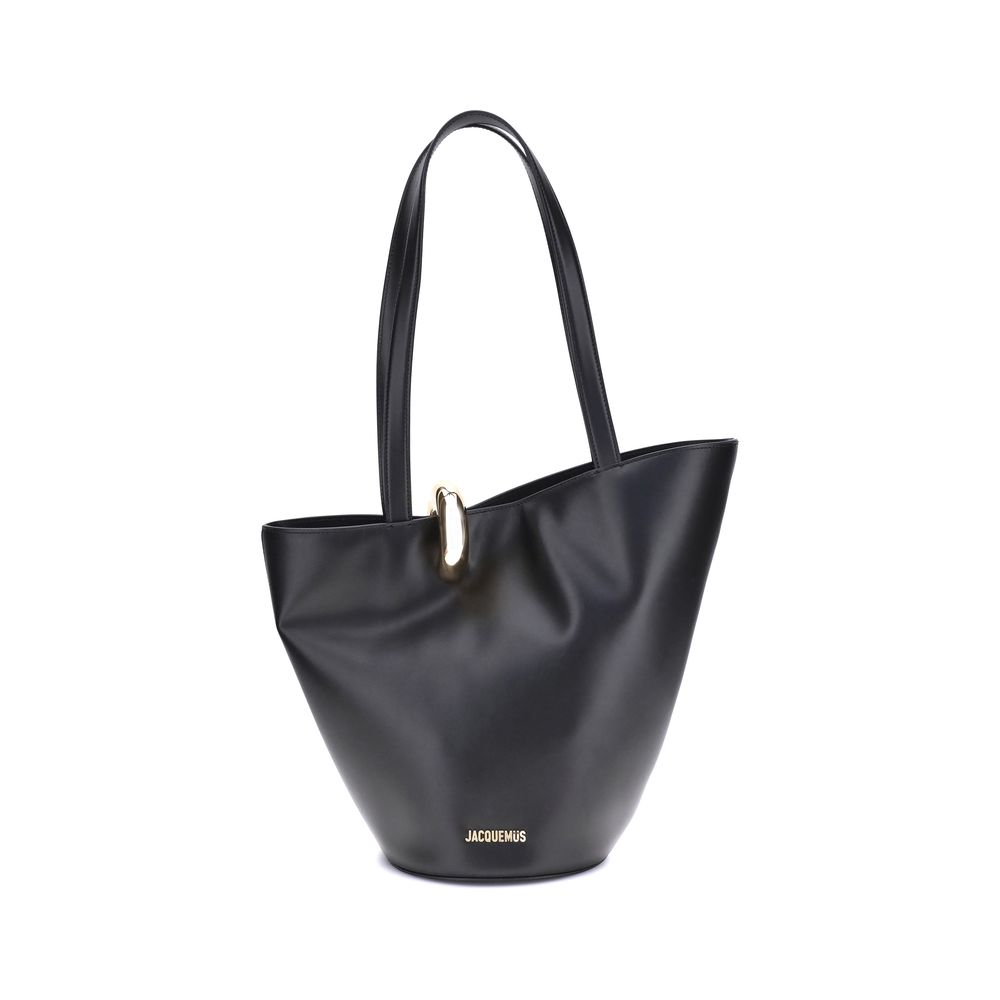 Jacquemus Black Calf Leather Bos Taurus Shoulder Bag Glam Steals