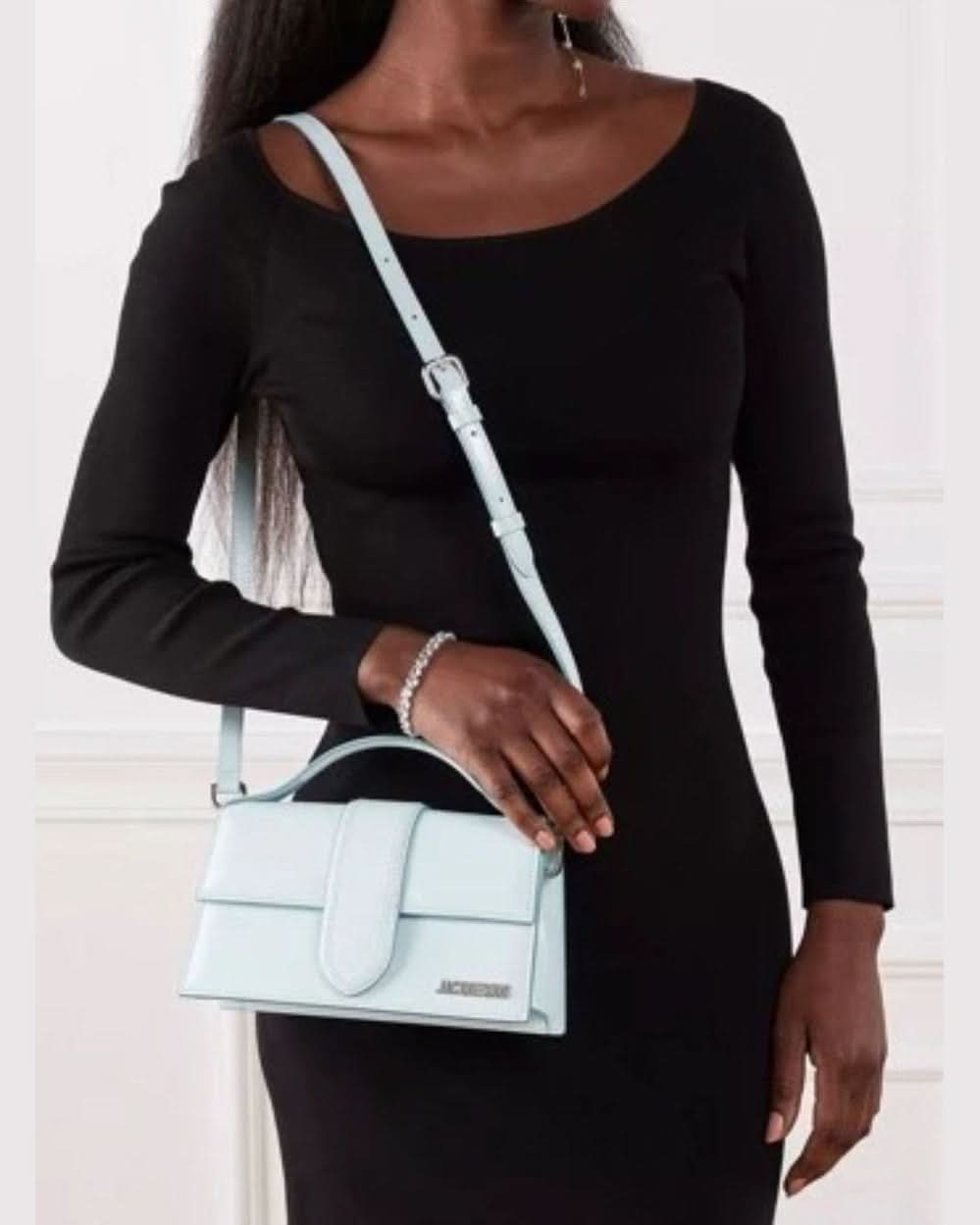 Jacquemus Blue Leather Pale Le Grand Bambino Handbag