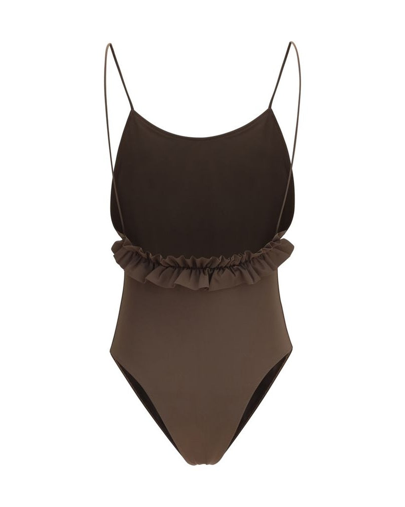 Jacquemus Brown Polyamide One Piece Swimsuit Glam Steals