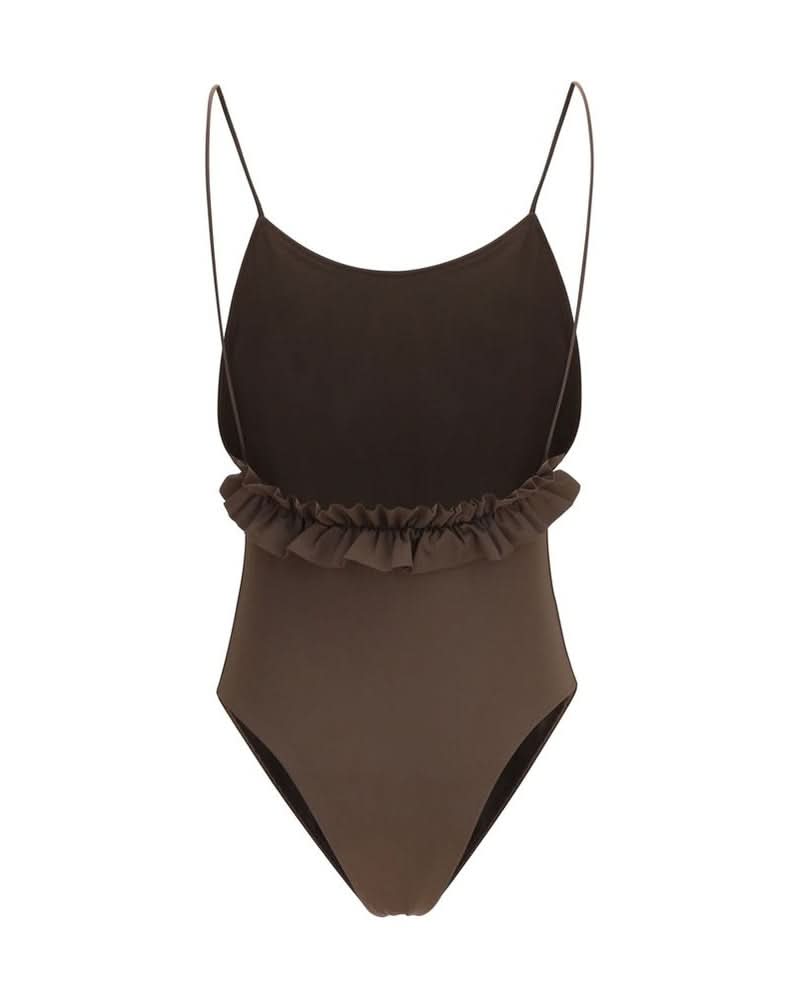 Jacquemus Brown Polyamide One Piece Swimsuit Glam Steals