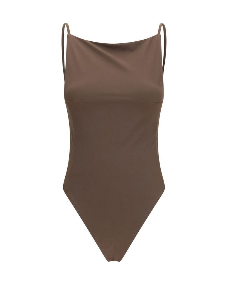 Jacquemus Brown Polyamide One Piece Swimsuit Glam Steals