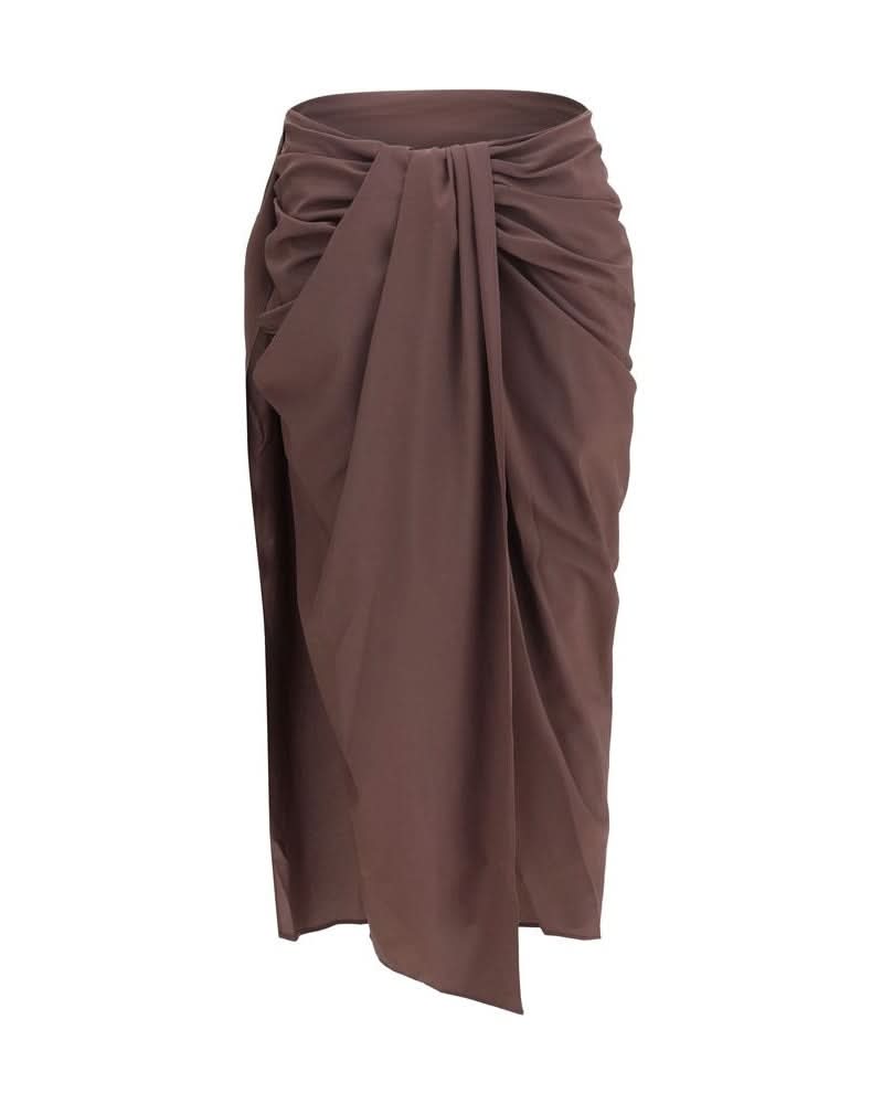 Jacquemus Brown Polyester Midi Skirt Glam Steals