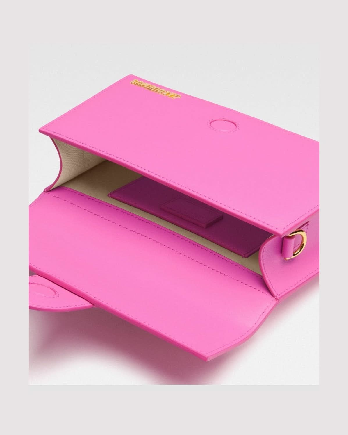 Jacquemus Pink Leather Neon Le Grand Bambino Handbag