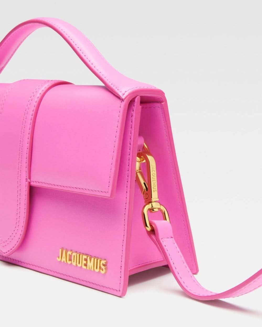 Jacquemus Pink Leather Neon Le Grand Bambino Handbag