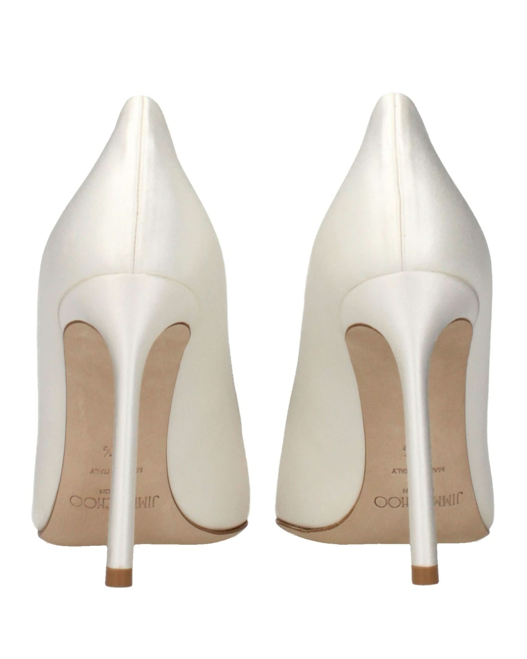 Jimmy Choo Beige Satin Platform Pumps Glam Steals
