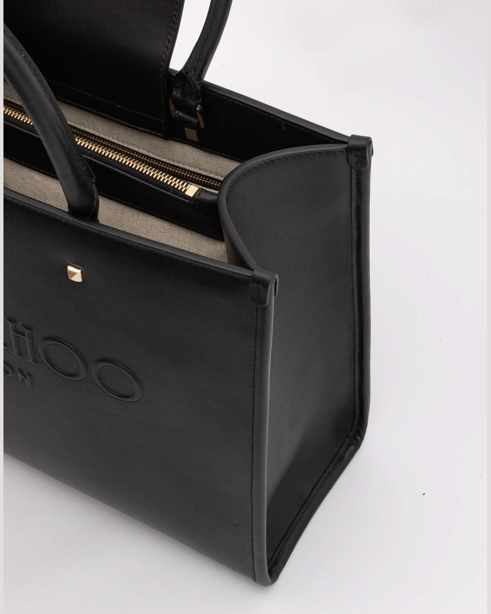 Jimmy Choo Black Leather Avenue S Tote Handbag Glam Steals