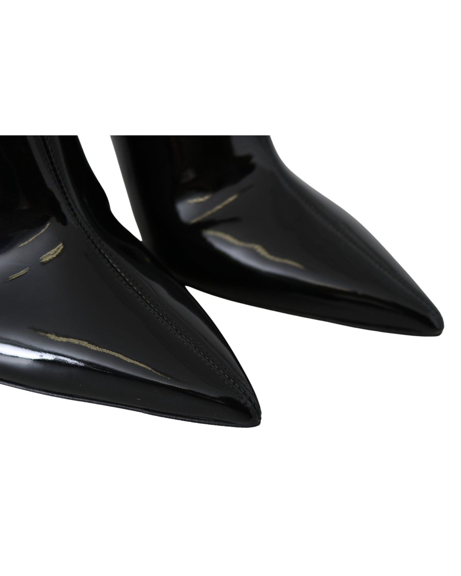 Jimmy Choo Black Leather Blaize 100 Pat Boots Shoes Glam Steals