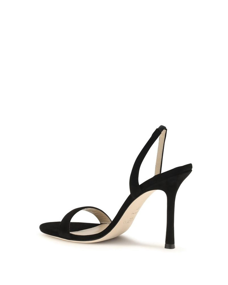 Jimmy Choo Black Leather Calf Bos Taurus Stiletto Heel Sandals Glam Steals