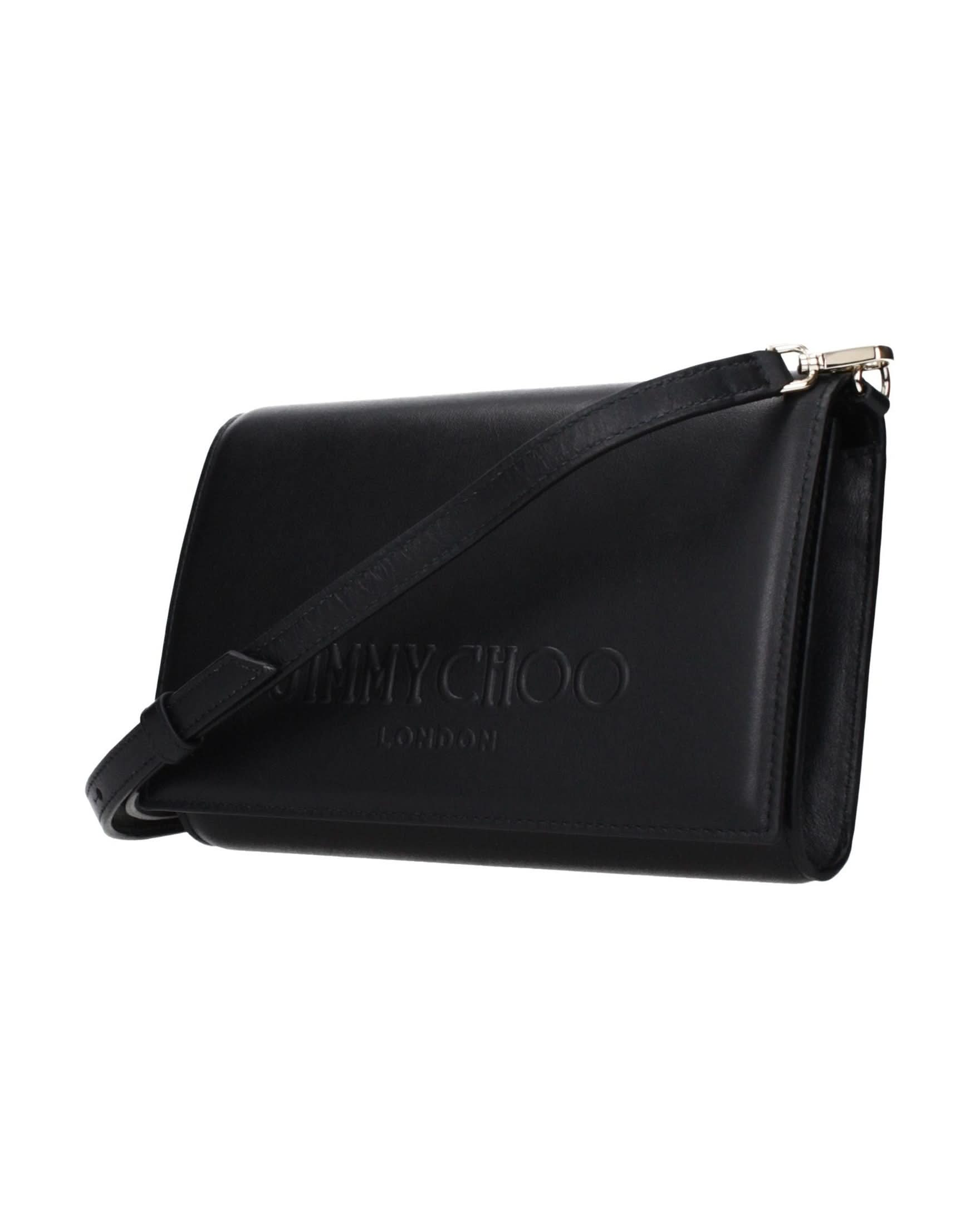 Jimmy Choo Black Leather Clutch Bag