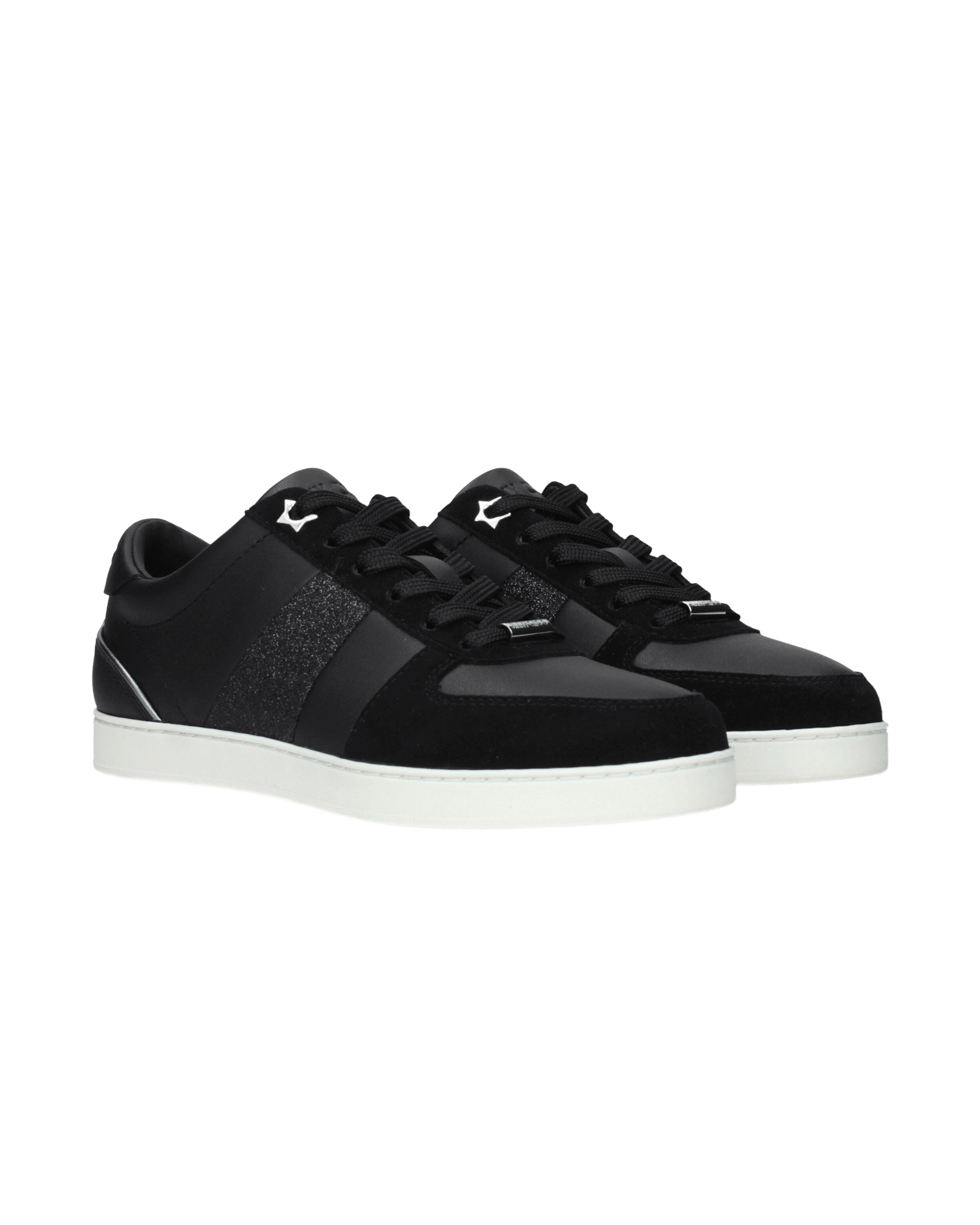 Jimmy Choo Black Leather Low Top Glam Steals