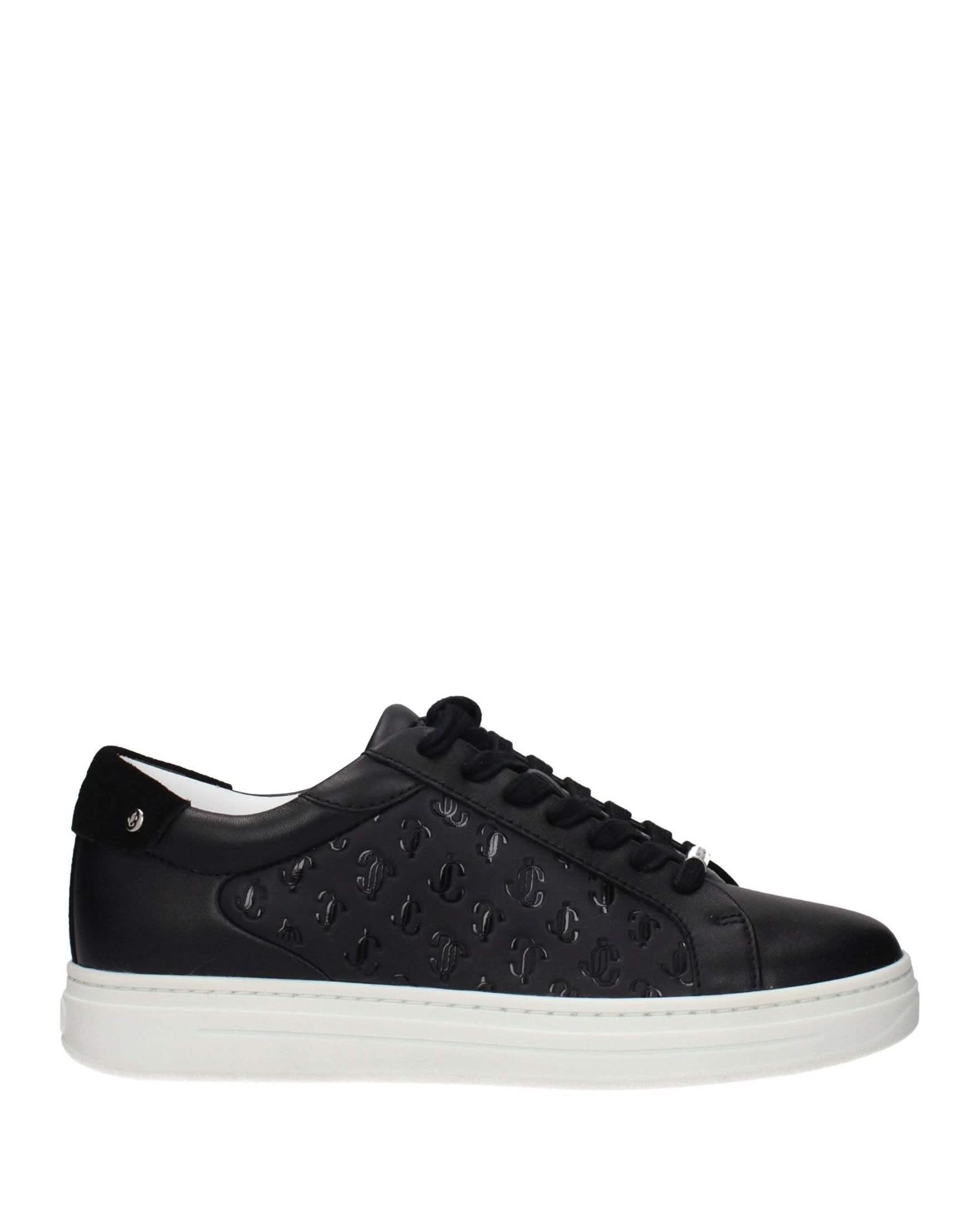 Jimmy Choo Black Leather Low Top Sneakers Glam Steals