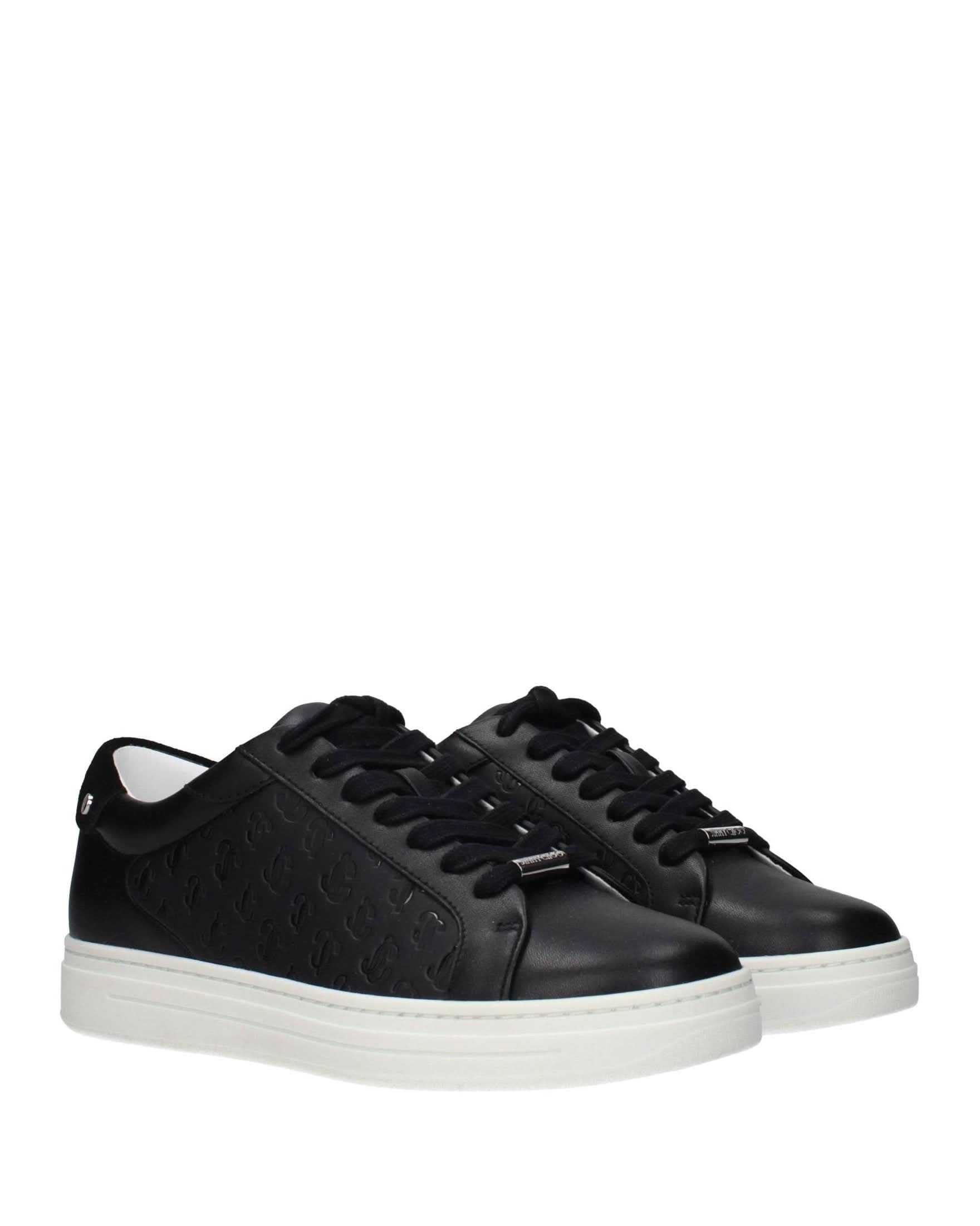 Jimmy Choo Black Leather Low Top Sneakers Glam Steals