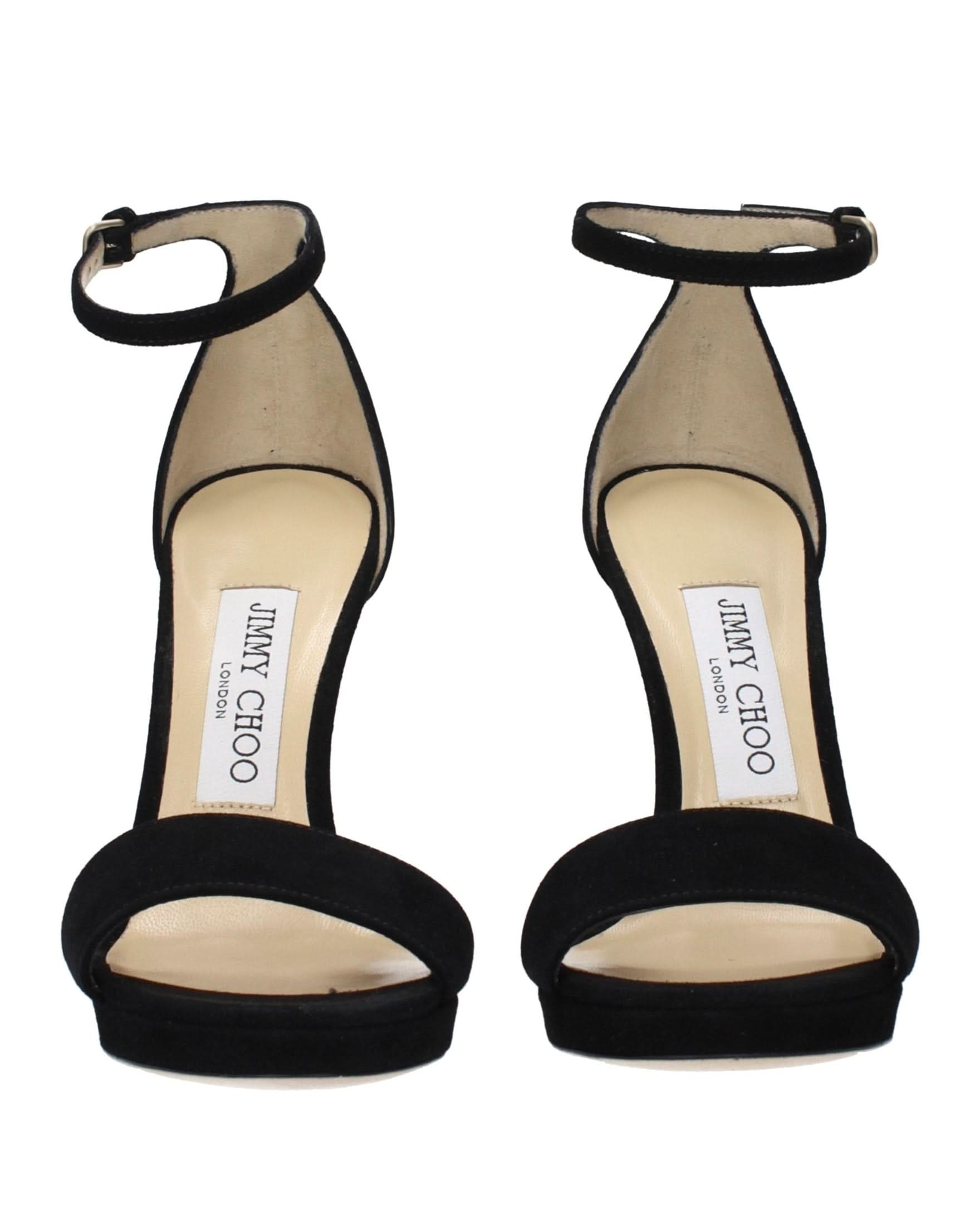 Jimmy Choo Black Leather Platform Sandals Glam Steals
