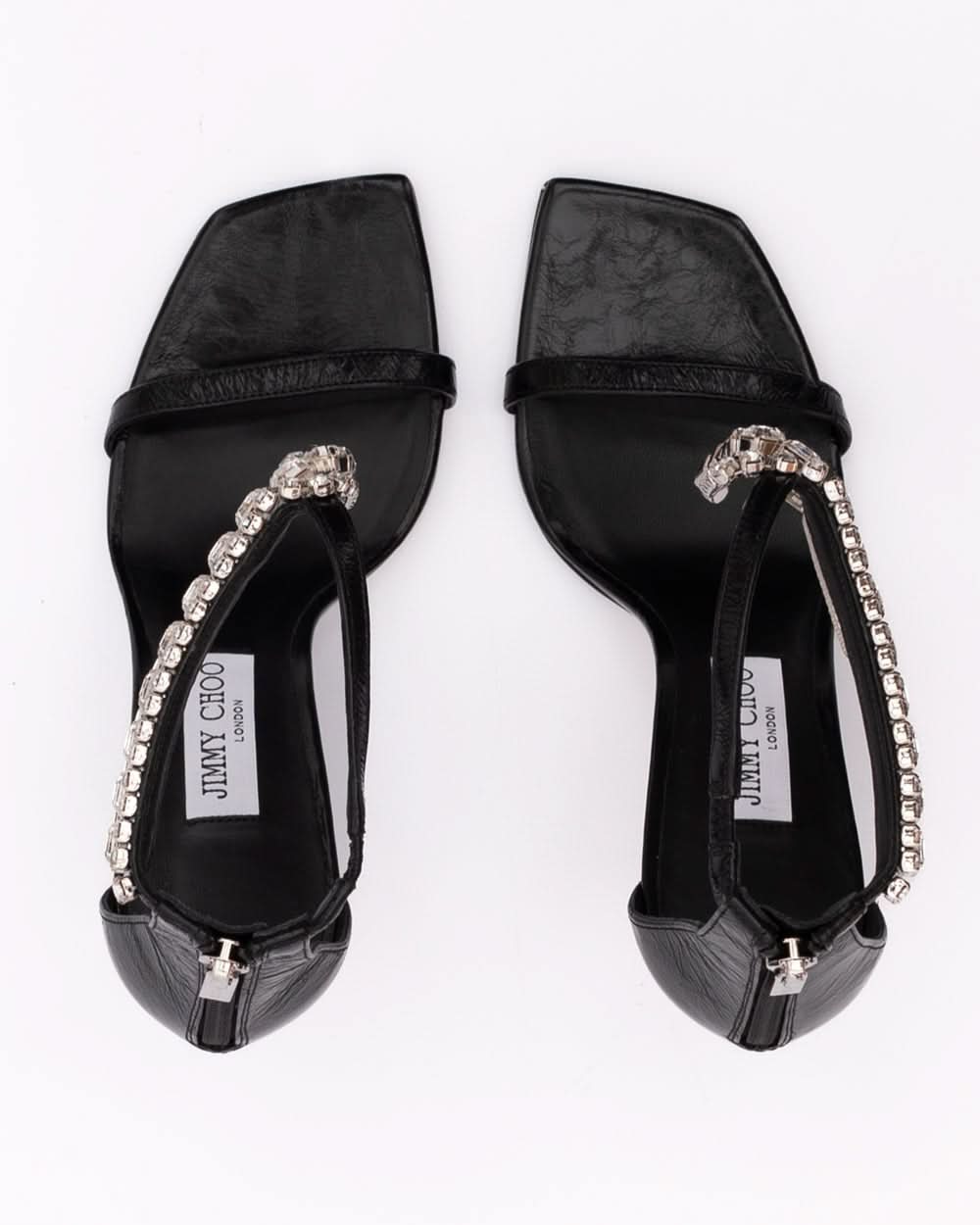 Jimmy Choo Black Leather Verity Sandals Glam Steals