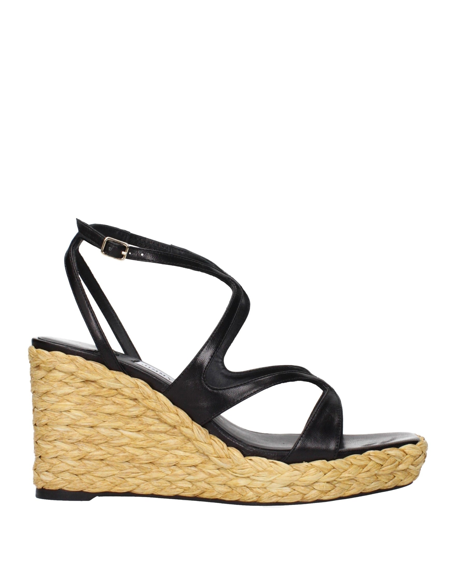 Jimmy Choo Black Leather Wedges Sandals Glam Steals