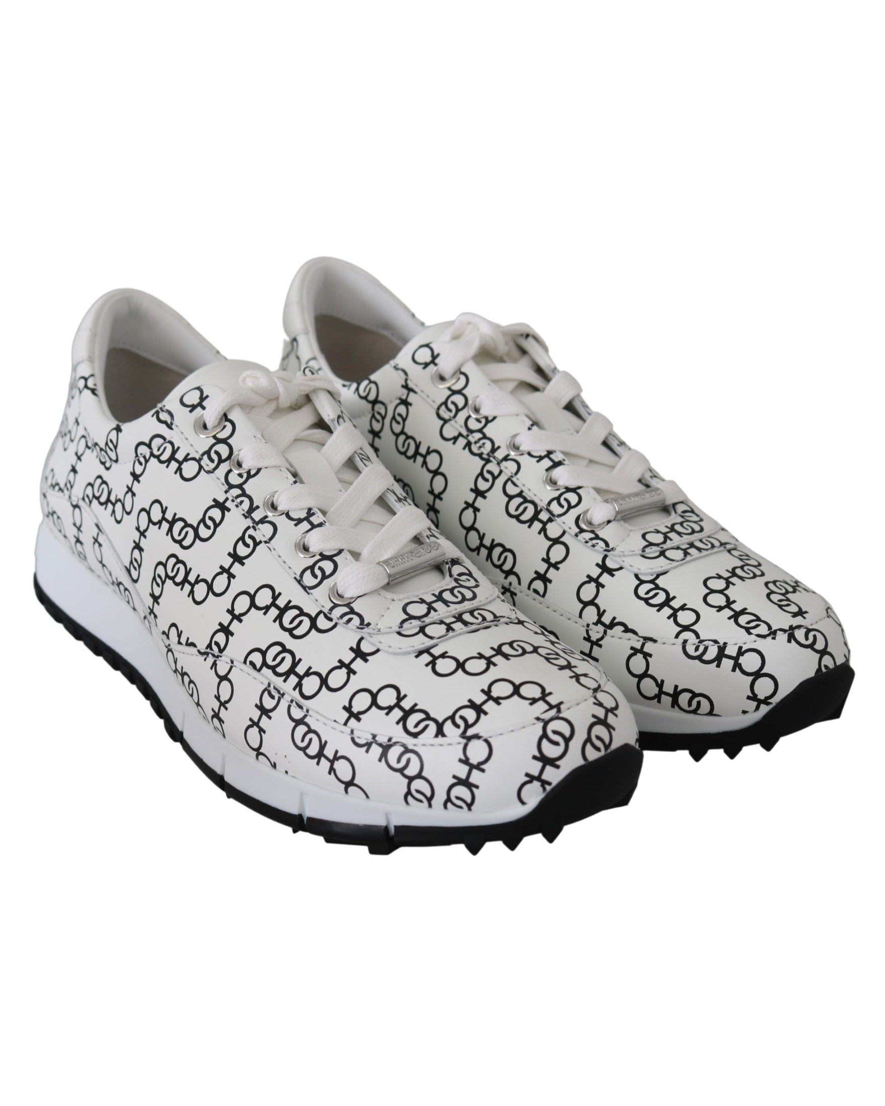 Jimmy Choo Black Leather White Monza Sneakers Glam Steals