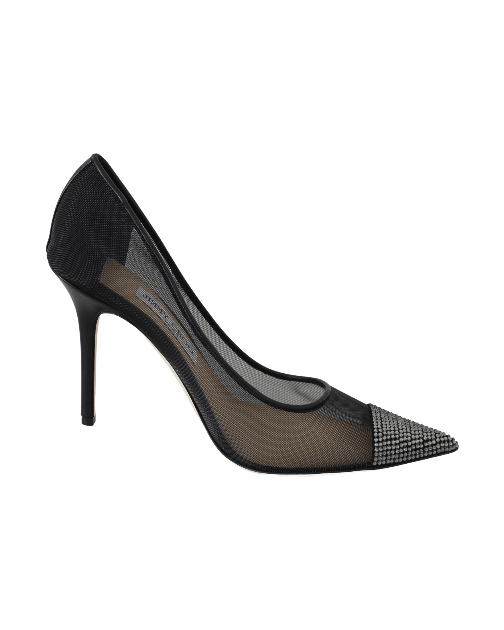 Jimmy Choo Black Mesh Amika 85 Diamond Pumps Shoes Glam Steals