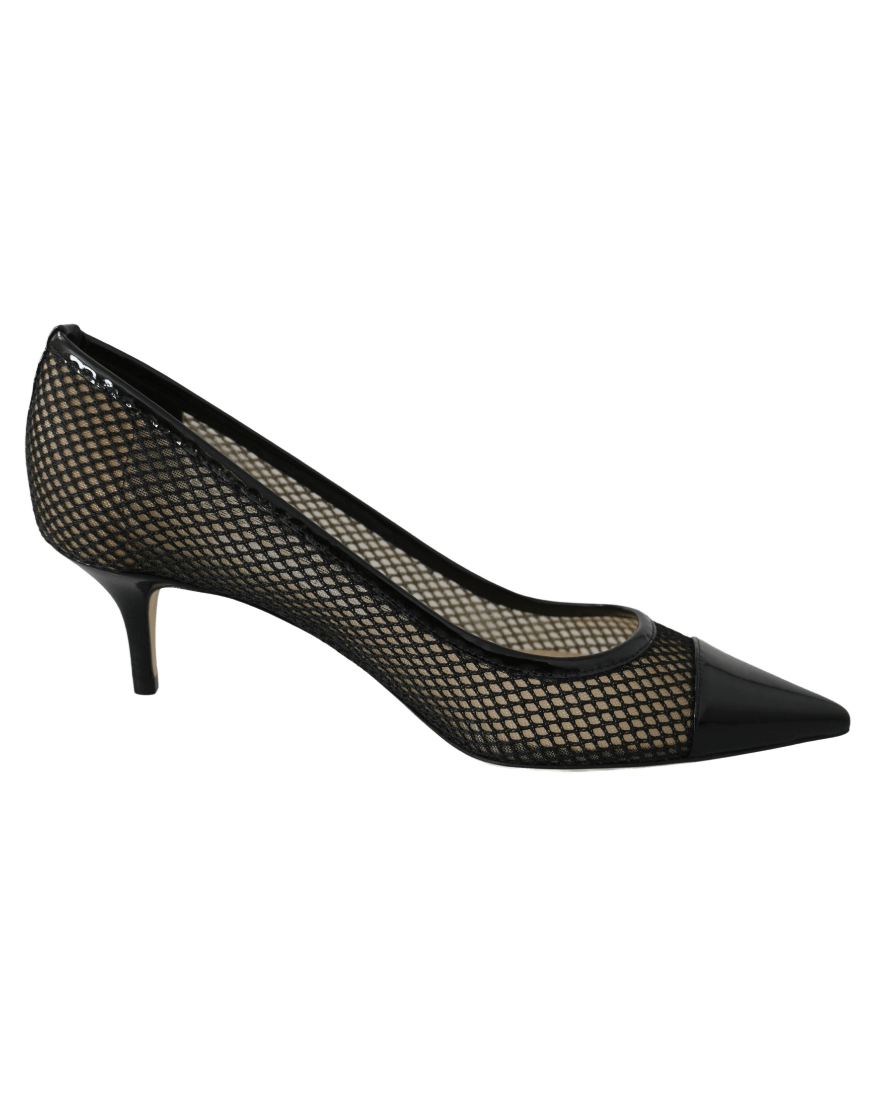 Jimmy Choo Black Mesh Leather Amika 50 Pumps Glam Steals