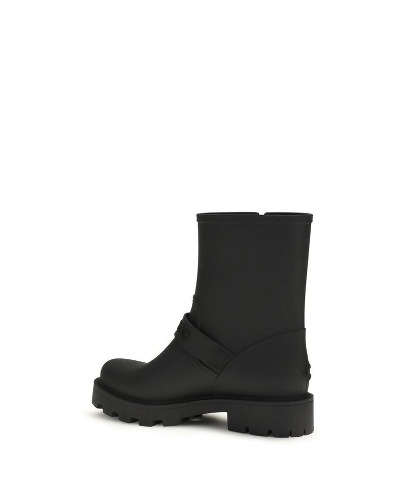 Jimmy Choo Black Polyurethane Rain Boots Boots