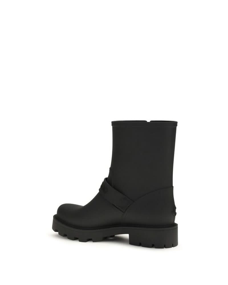 Jimmy Choo Black Polyurethane Rain Boots Boots
