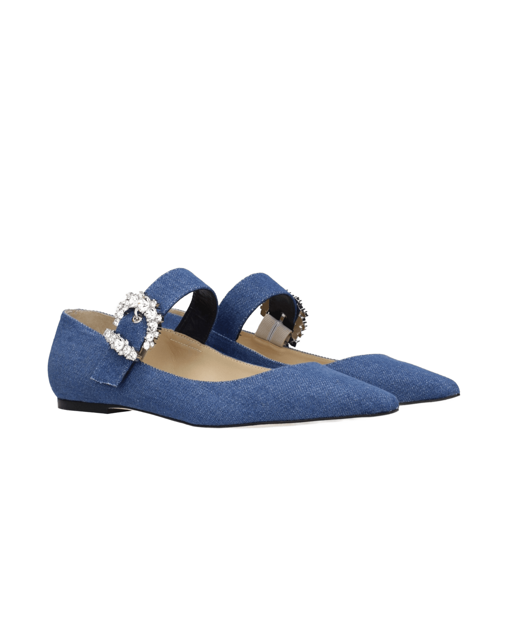 Jimmy Choo Blue Fabric Ballet Flats Glam Steals