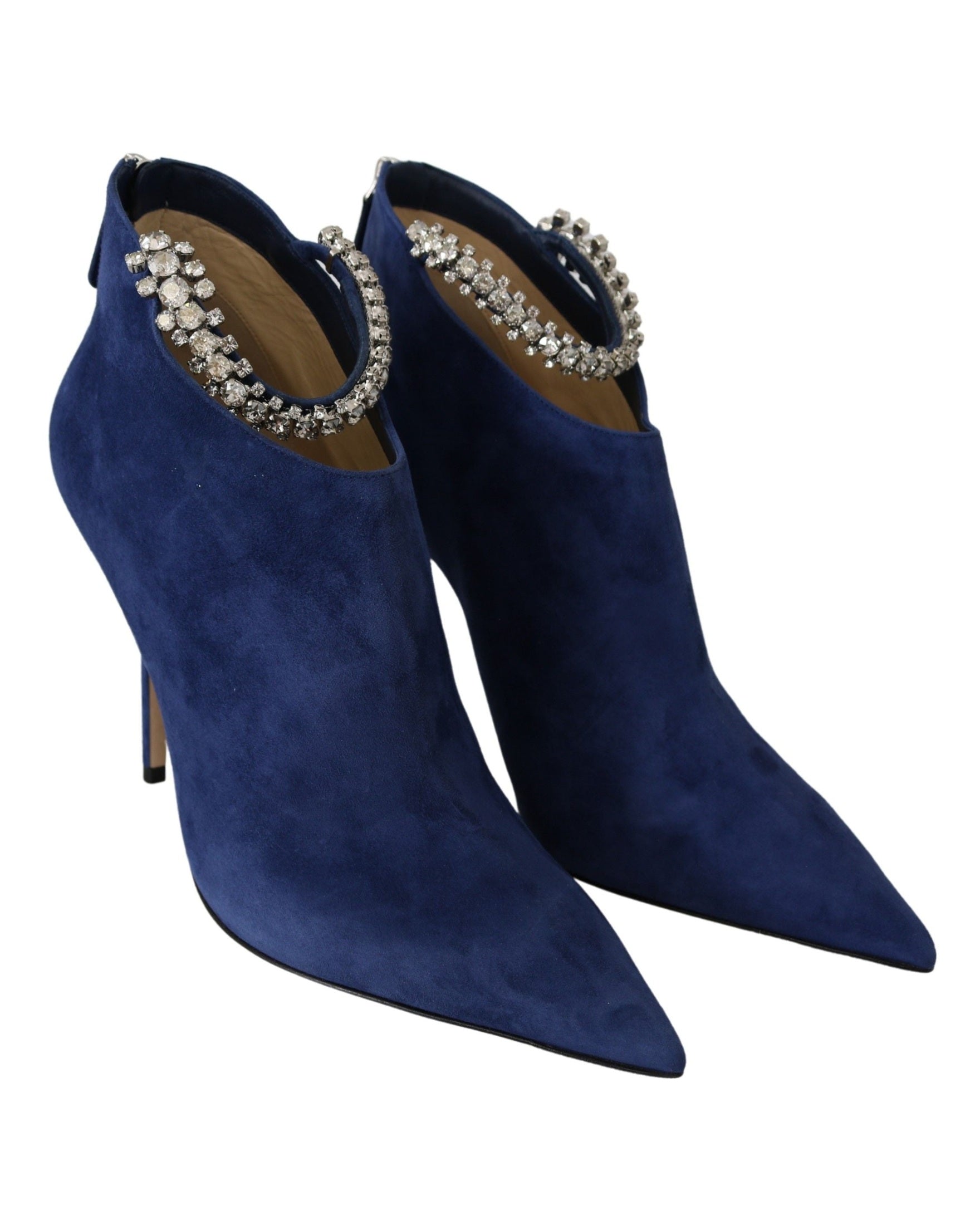 Jimmy Choo Blue Leather Pop Blaize 100 Boots Shoes Glam Steals