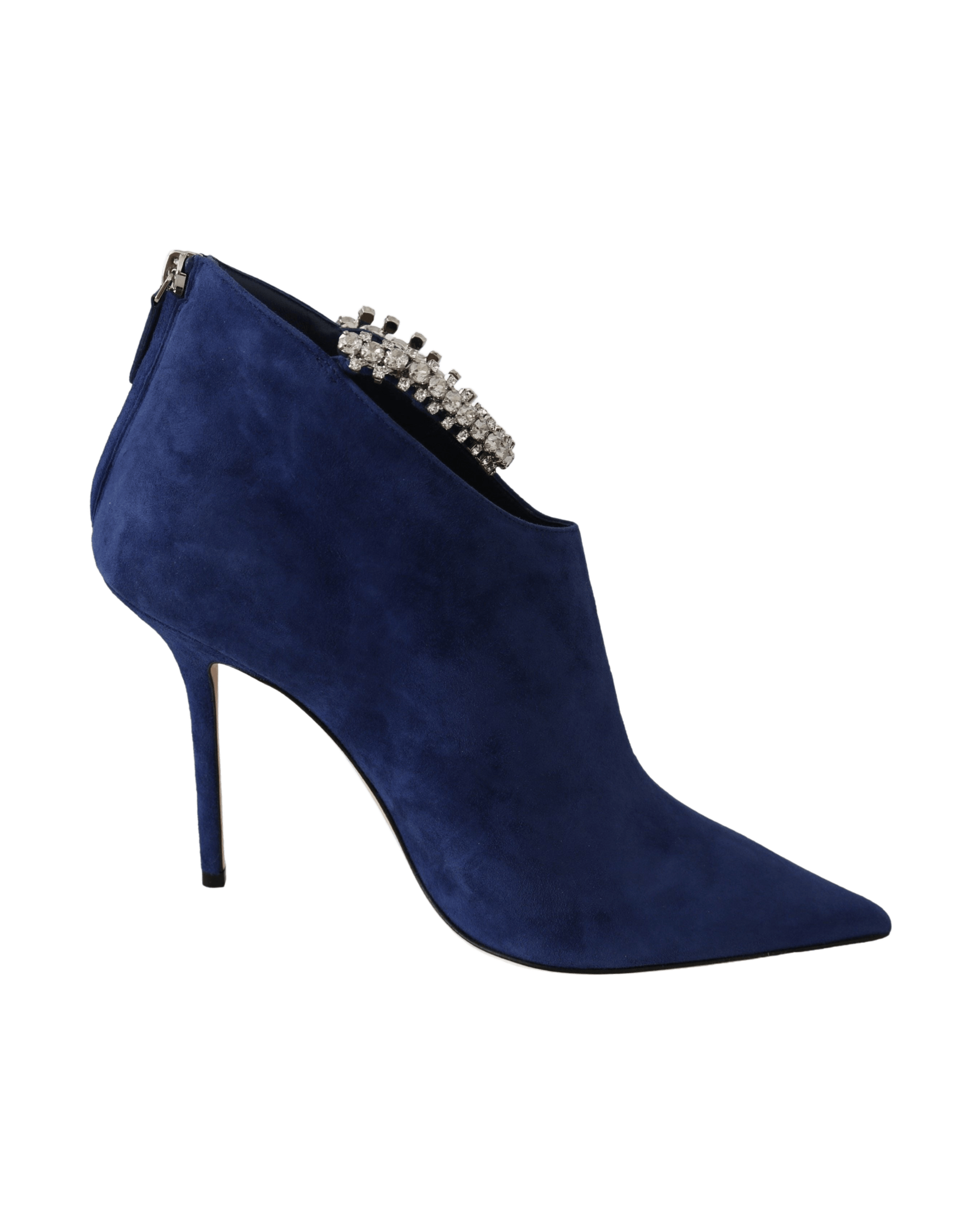 Jimmy Choo Blue Leather Pop Blaize 100 Boots Shoes Glam Steals