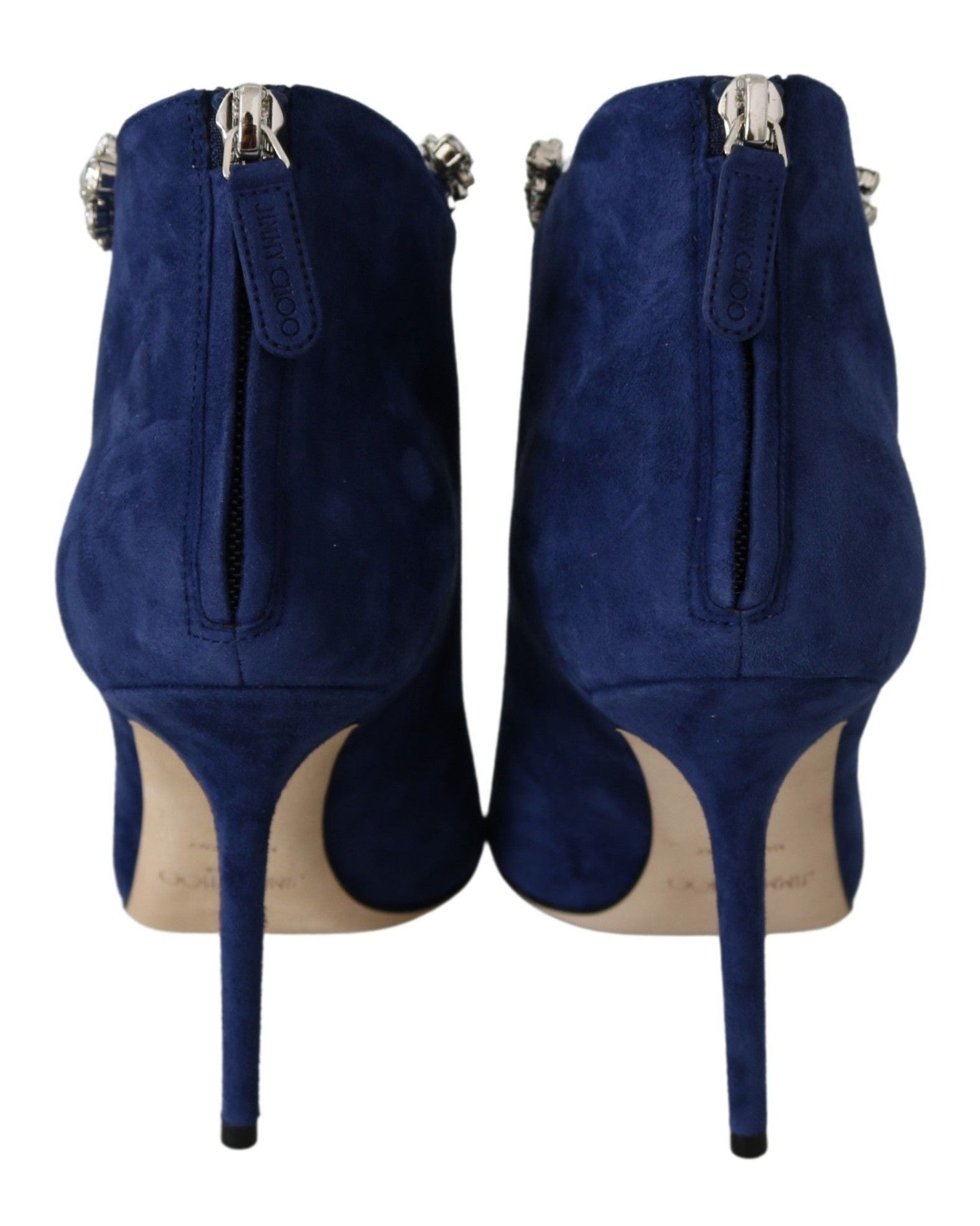 Jimmy Choo Blue Leather Pop Blaize 100 Boots Shoes Glam Steals