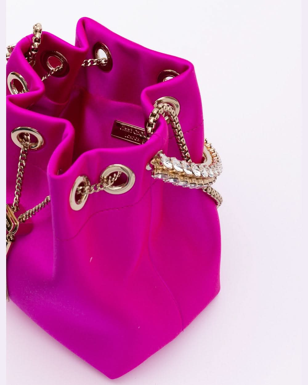 Jimmy Choo Fuchsia Satin Bon Bucket Bag Glam Steals
