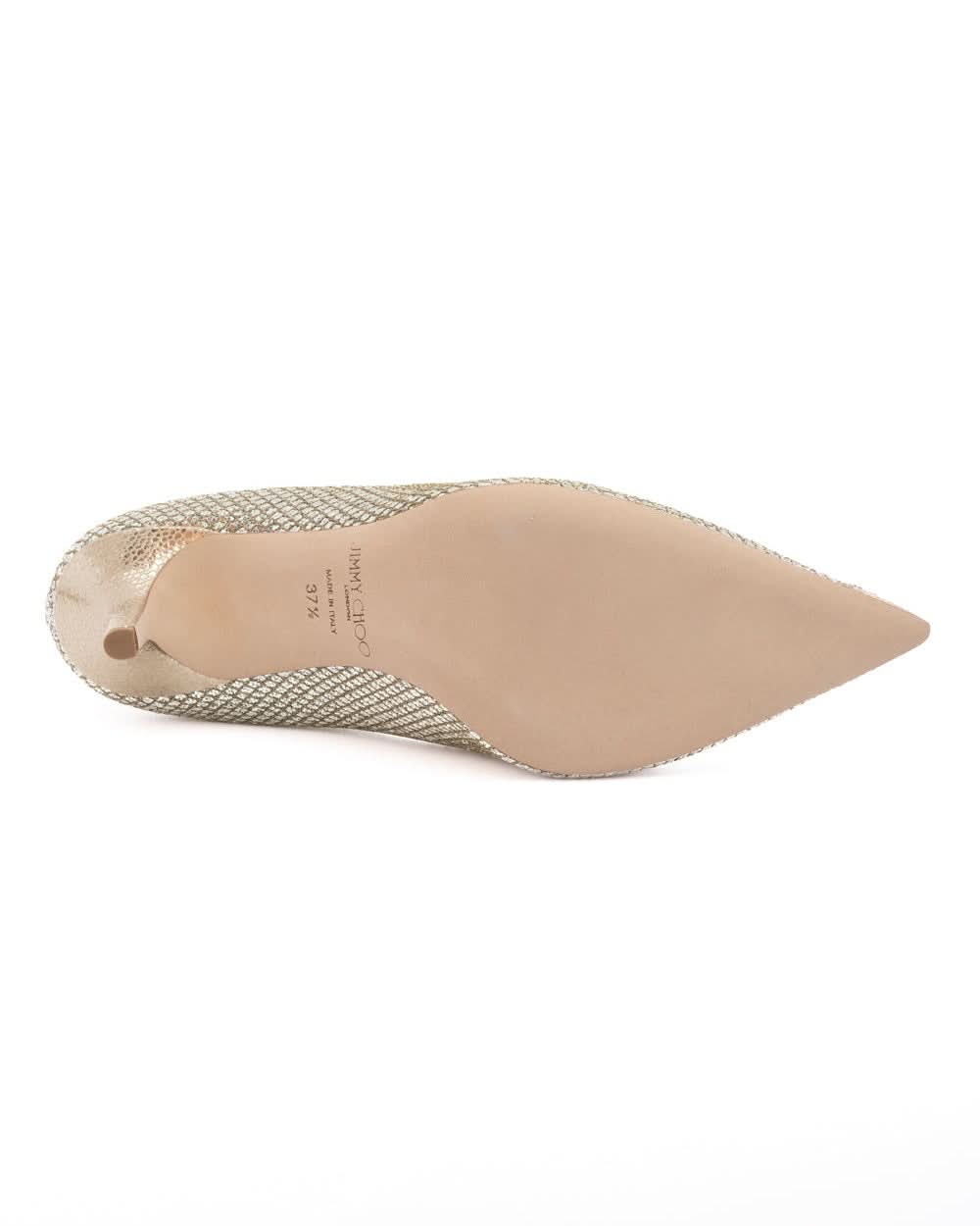 Jimmy Choo Gold Glitter Fabric Agnes Pumps Glam Steals