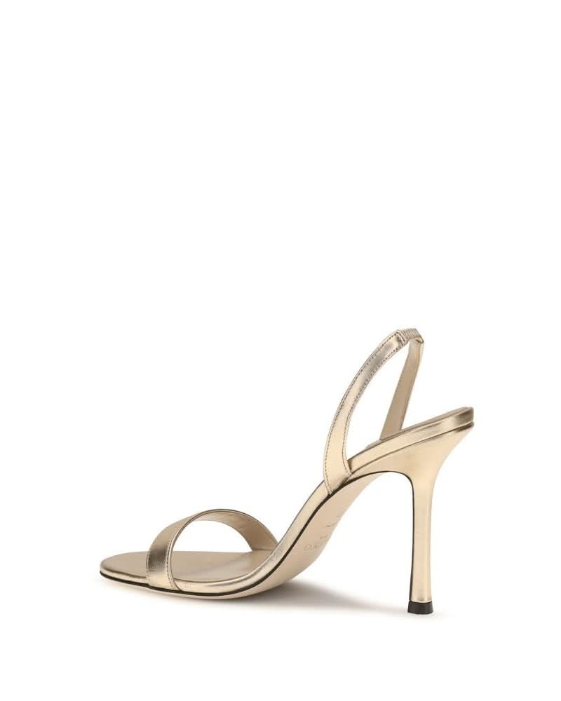 Jimmy Choo Gold Leather Calf Bos Taurus Stiletto Heel Sandals Glam Steals