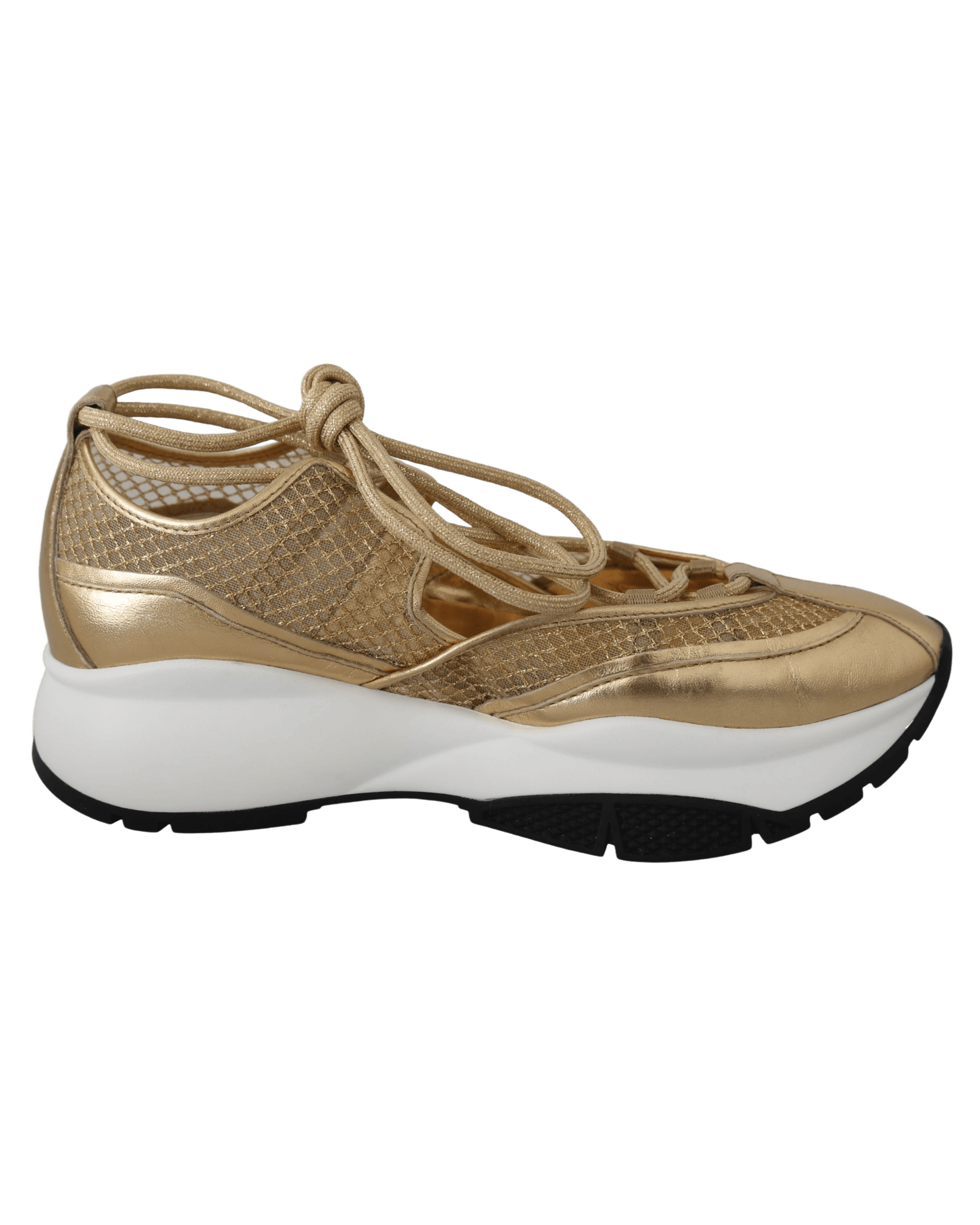 Jimmy Choo Gold Mesh Leather Michigan Sneakers Glam Steals