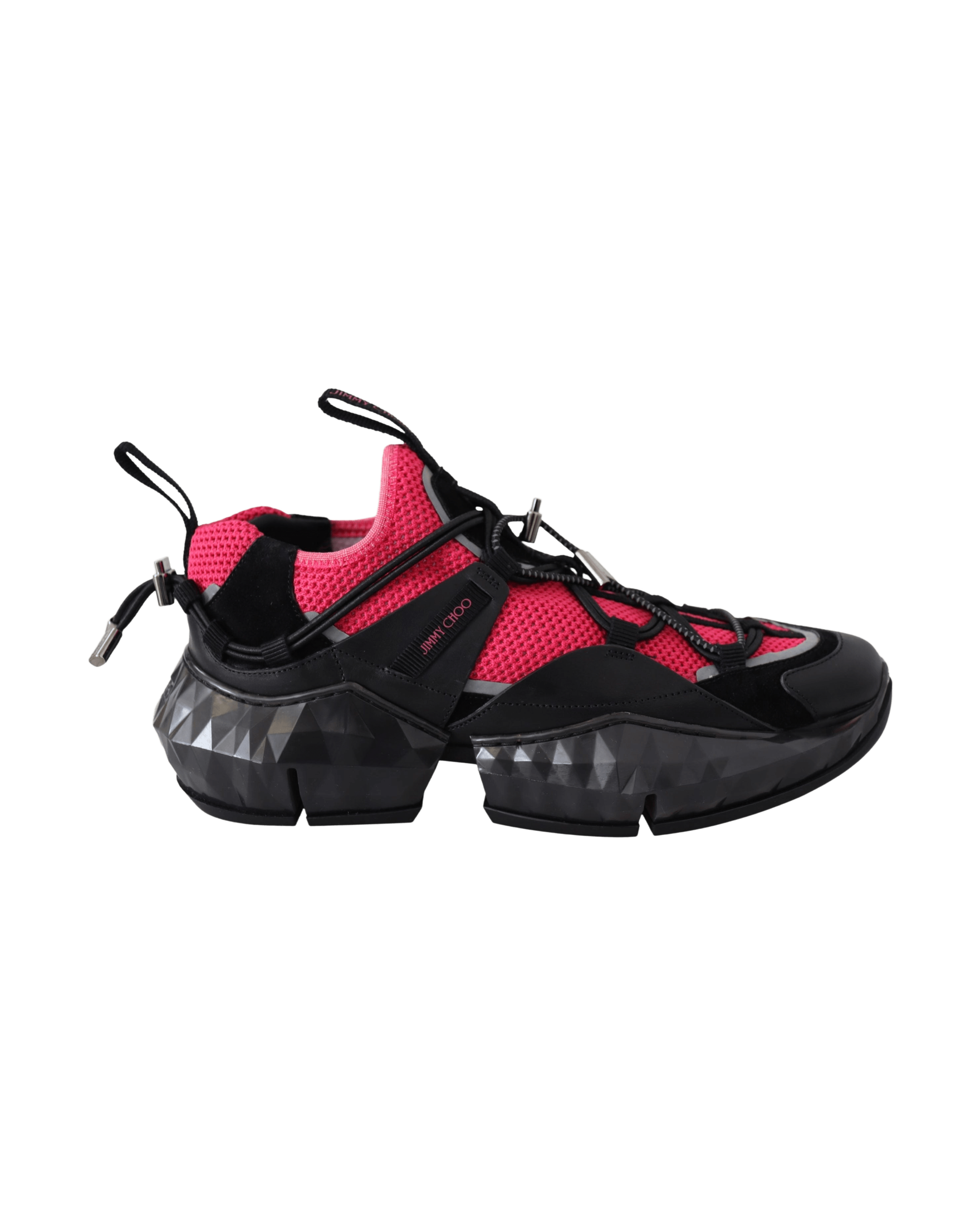 Jimmy Choo Leather Electric Elegance Mesh Sneakers Glam Steals