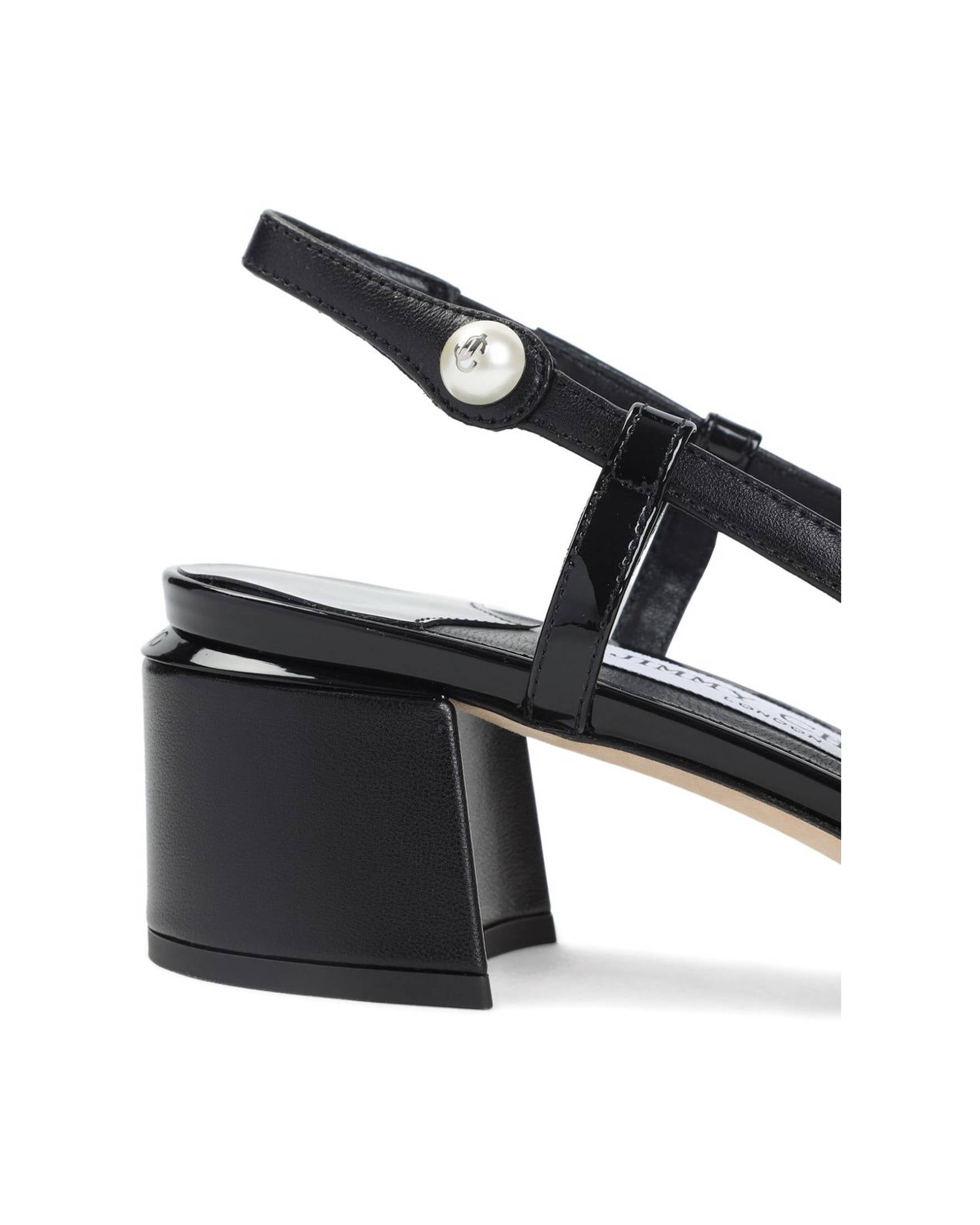 Jimmy Choo Leather Elisa Sling Back 45 Patent and Nappa Pumps Glam Steals