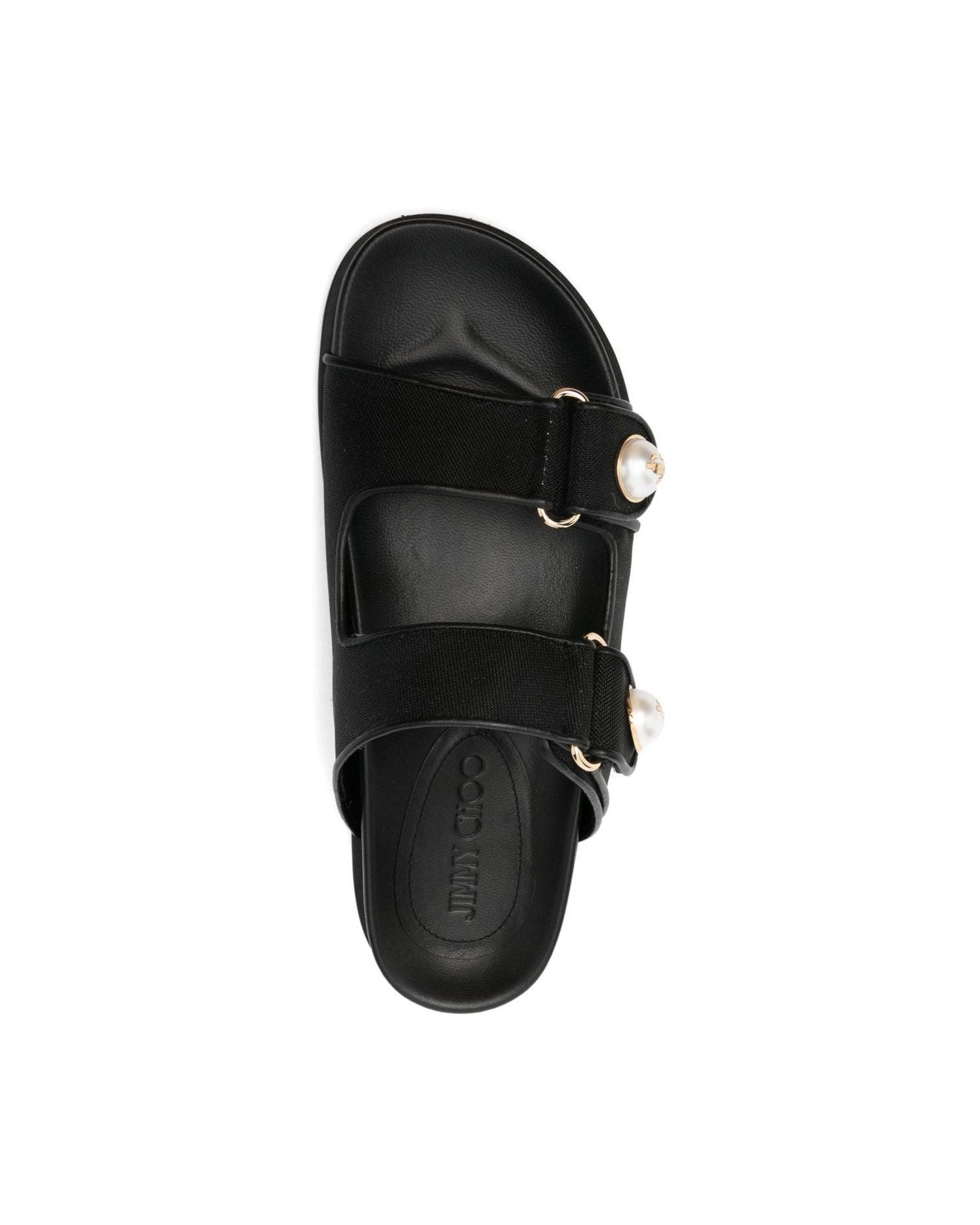 Jimmy Choo Leather Fayence Sandals Low with Pearls Glam Steals