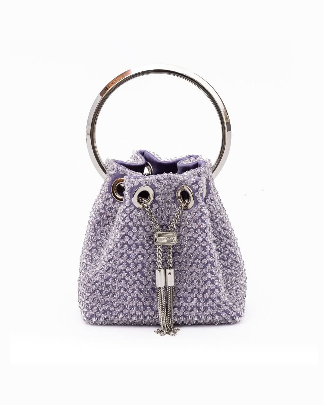 Jimmy Choo Purple Light Bon Micro Crystals Bucket Bag Glam Steals