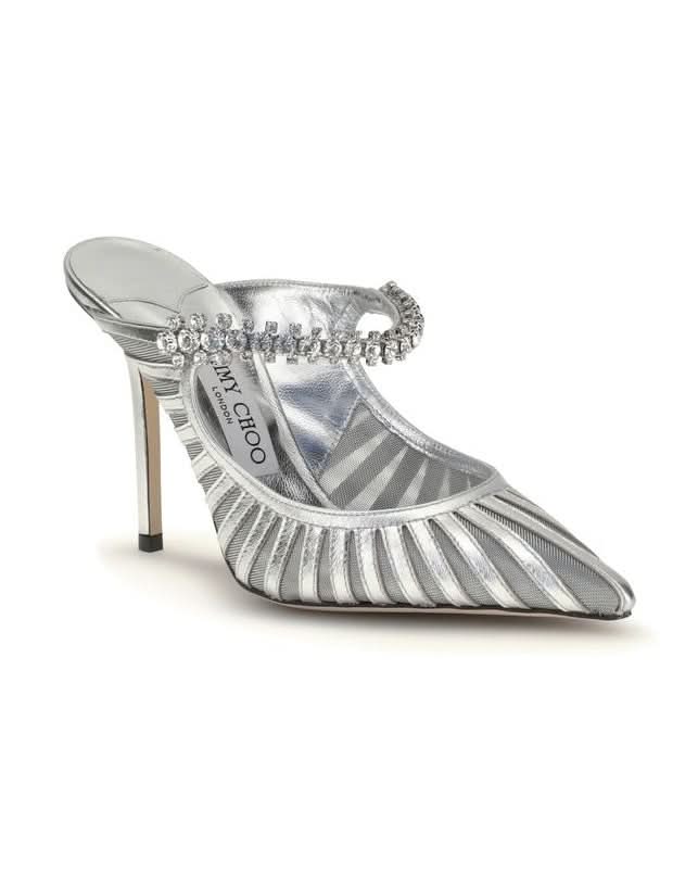 Jimmy Choo Silver Leather High Heel Pumps Heels