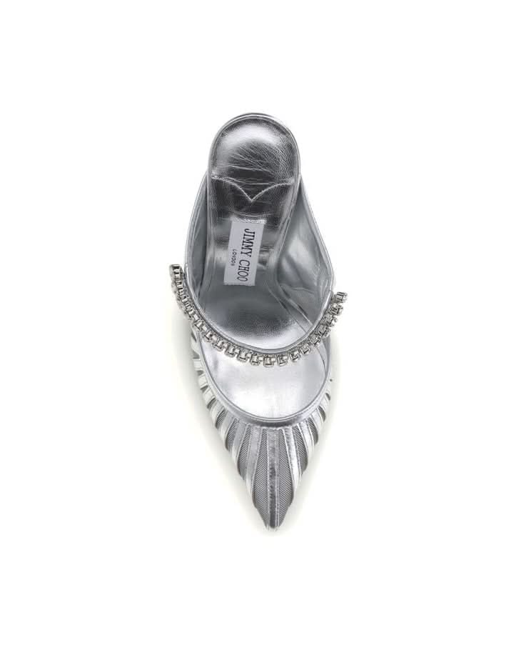 Jimmy Choo Silver Leather High Heel Pumps Heels