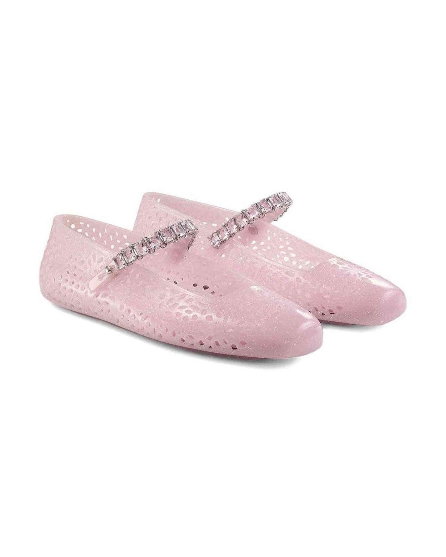 Jimmy Choo The Jelly Ballerina Flats with Crystal Embellishment Glam Steals