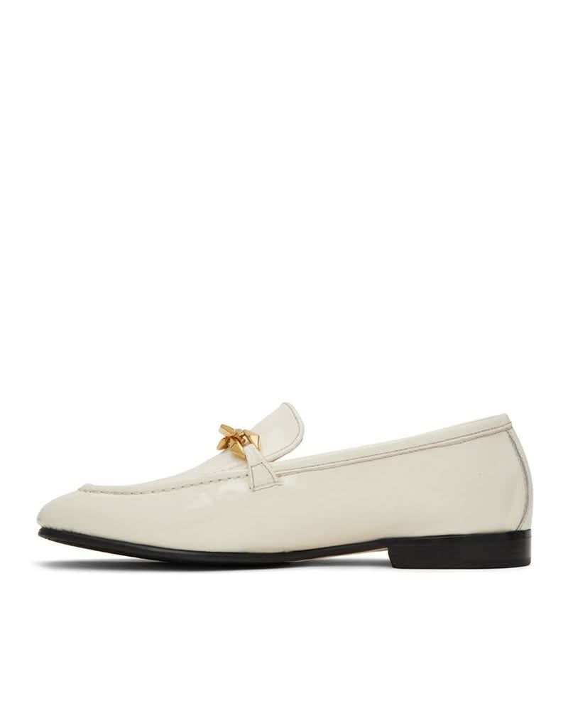 Jimmy Choo White Calfskin Slip On Loafers
