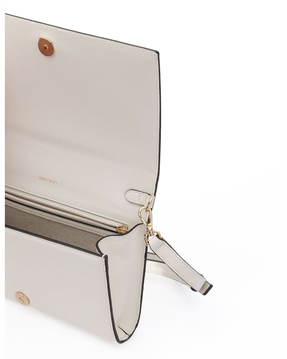Jimmy Choo White Leather Avenue Shoulder Strap Bag Glam Steals