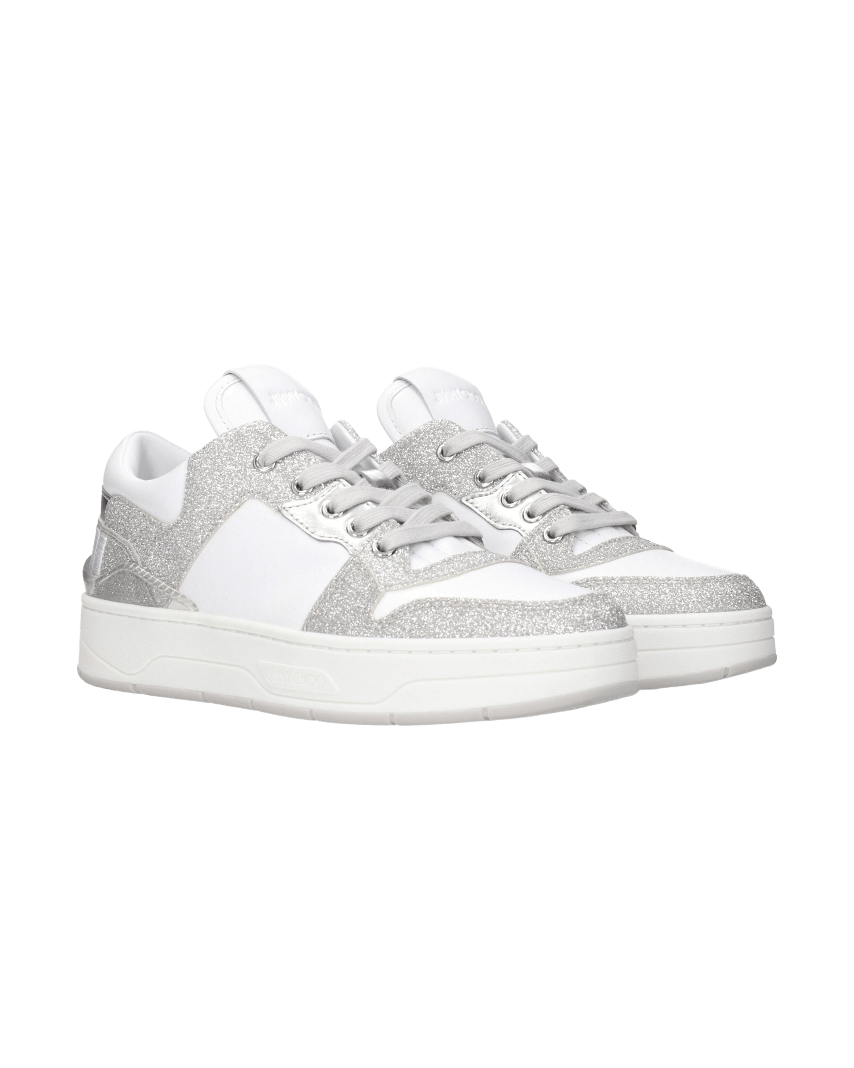Jimmy Choo White Leather Low Top Glam Steals
