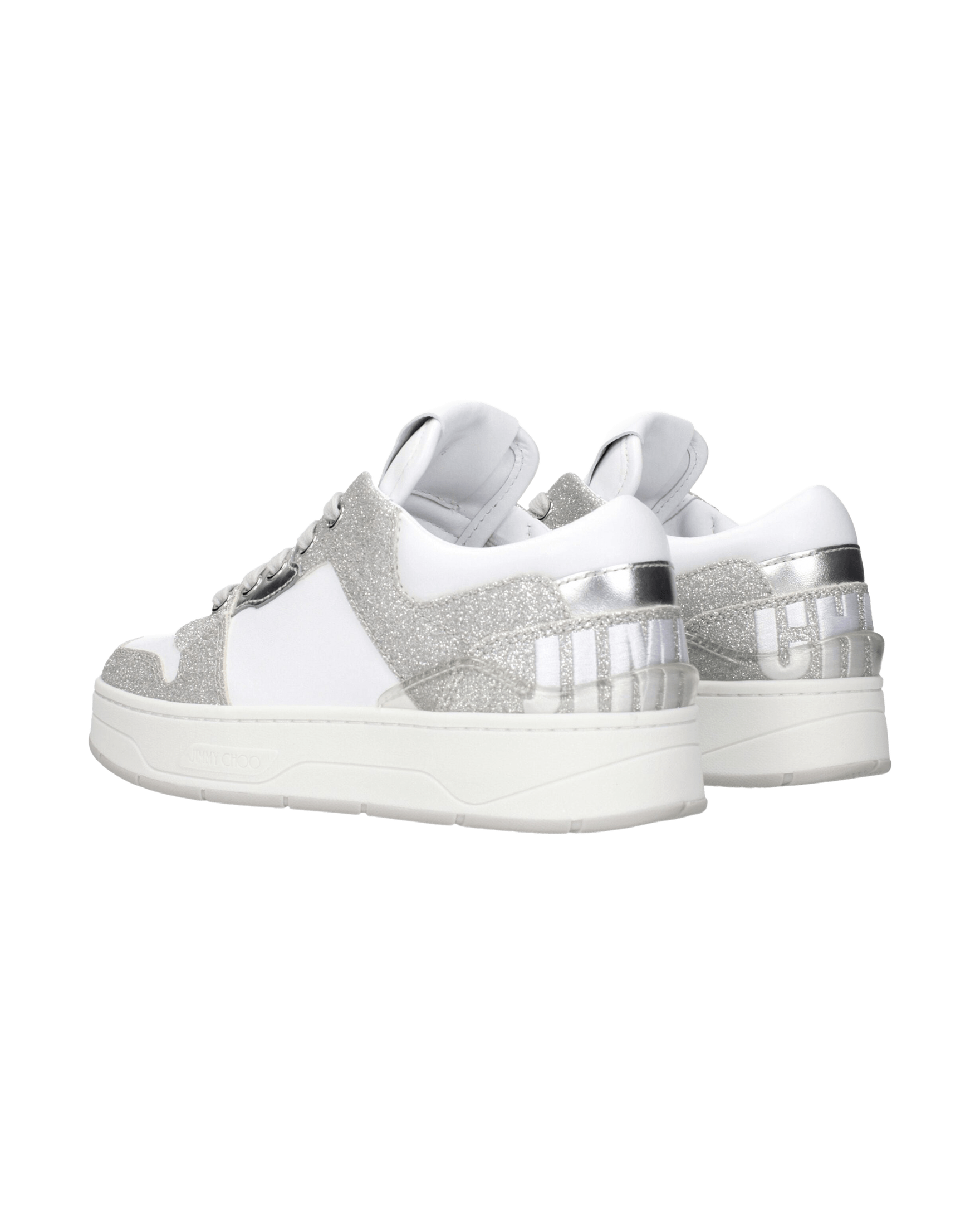 Jimmy Choo White Leather Low Top Glam Steals