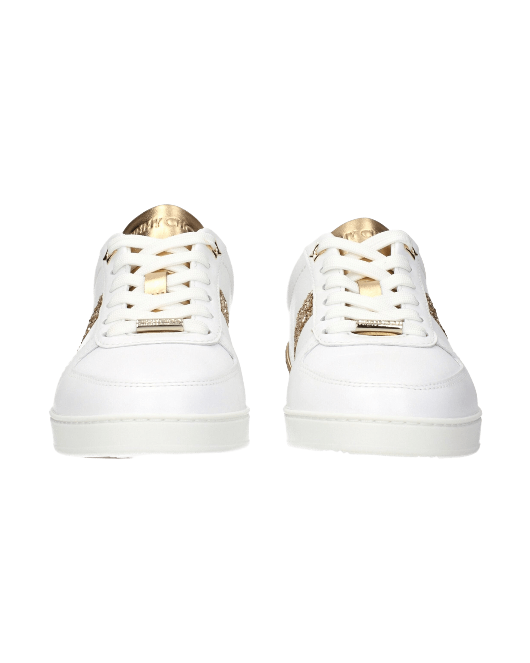 Jimmy Choo White Leather Low Top Glam Steals