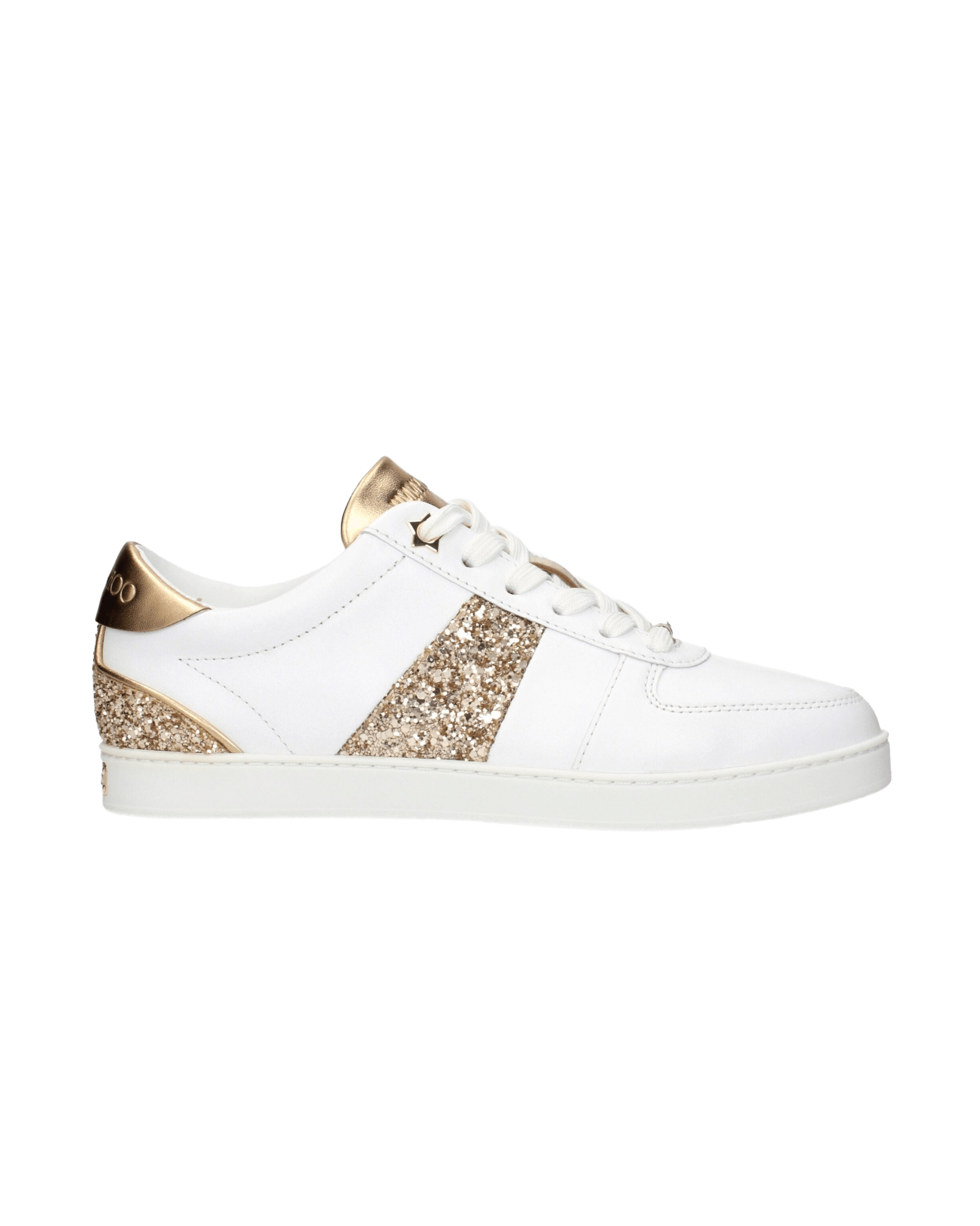 Jimmy Choo White Leather Low Top Glam Steals