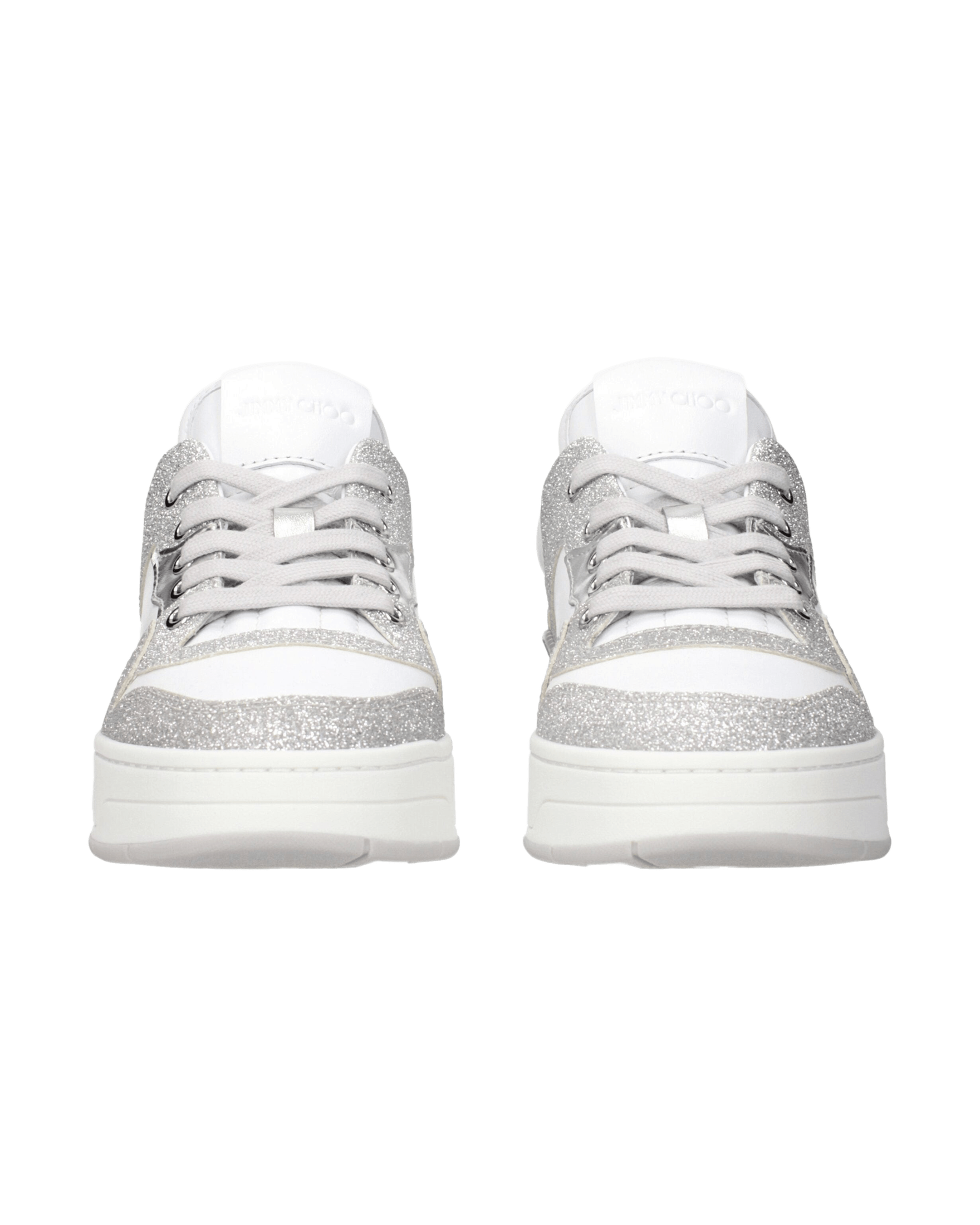Jimmy Choo White Leather Low Top Glam Steals