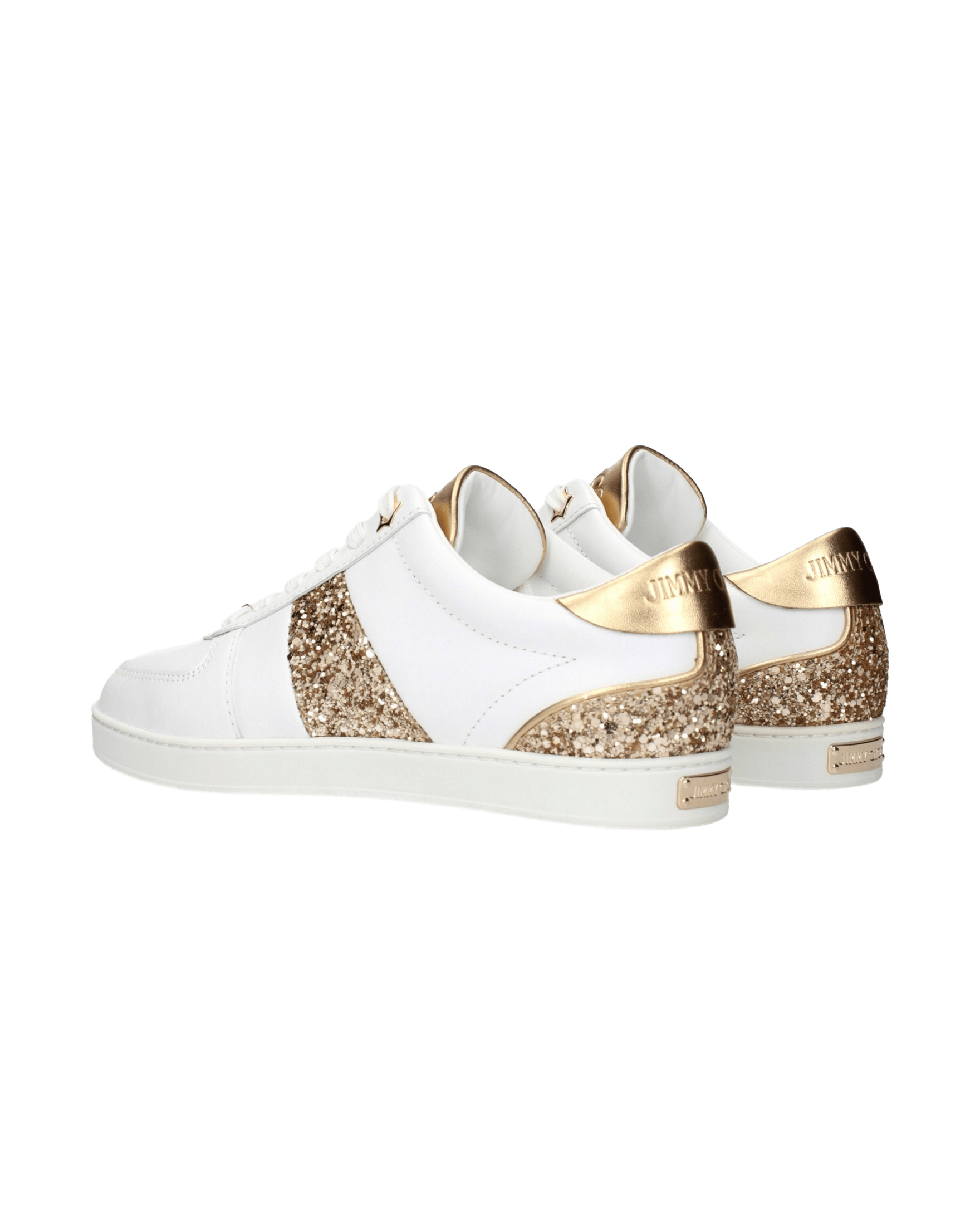 Jimmy Choo White Leather Low Top Glam Steals
