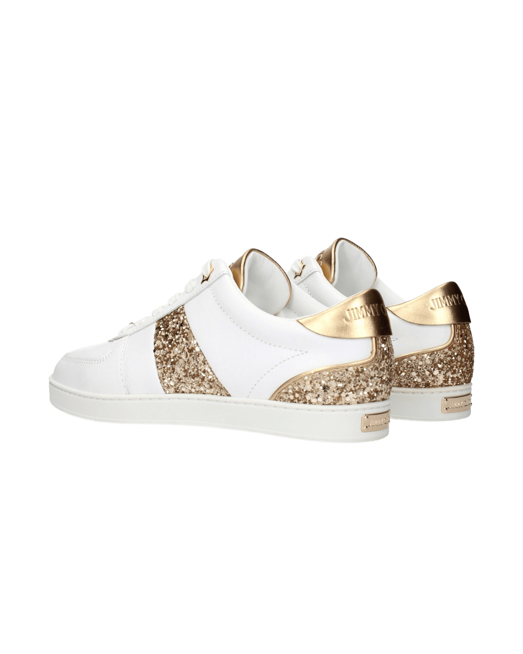 Jimmy Choo White Leather Low Top Glam Steals