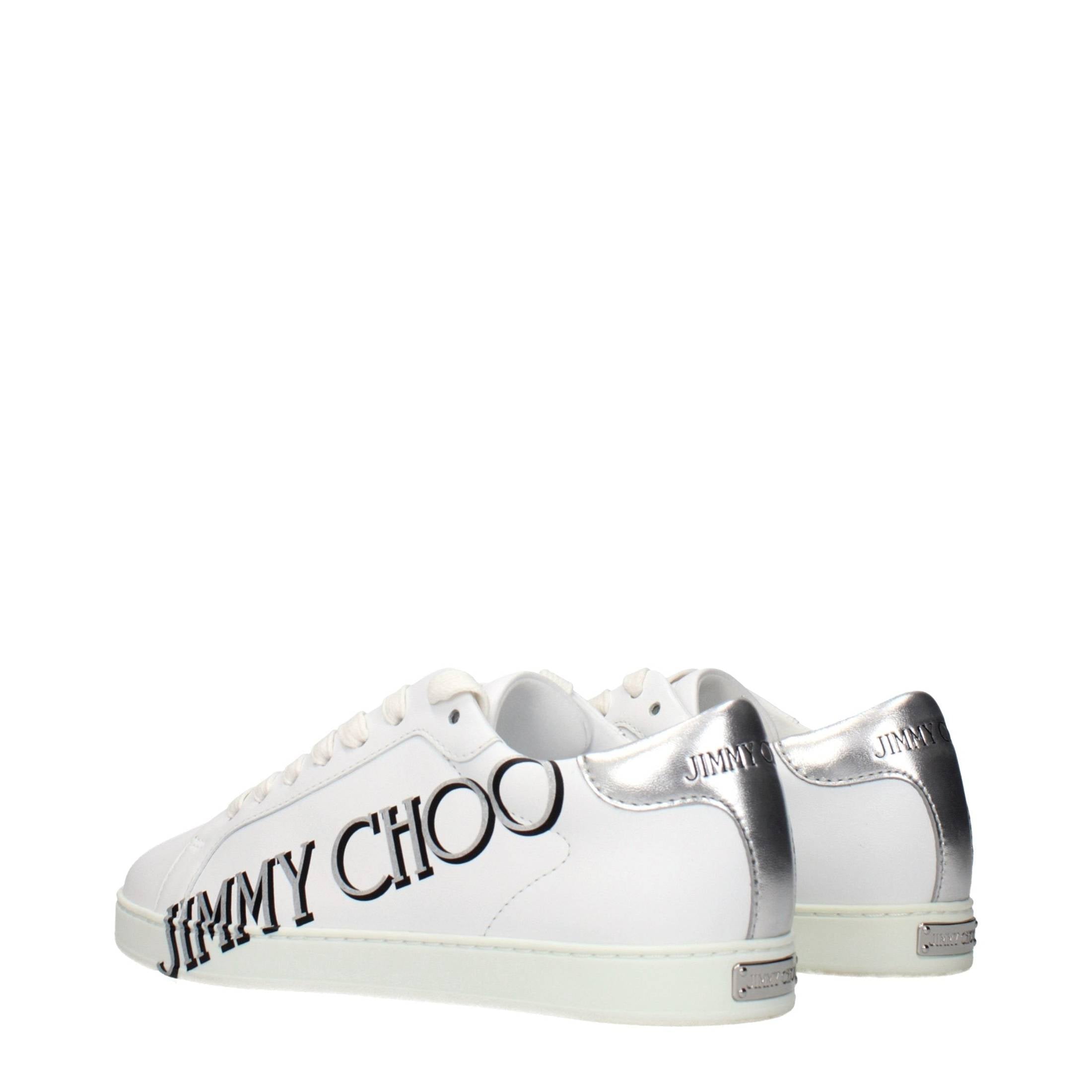 Jimmy Choo White Leather Low Top Sneakers Glam Steals